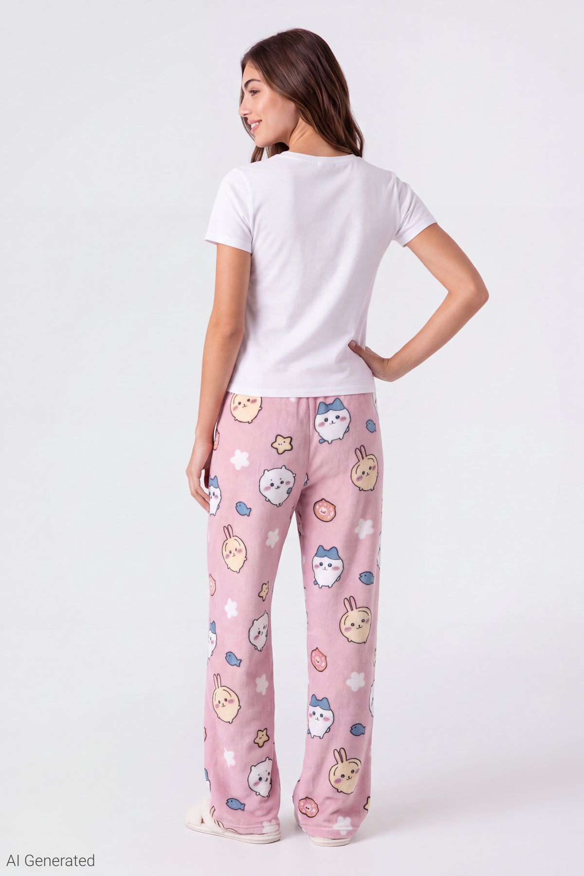 Alt View 2. Chiikawa Plush Pajama Pant - Light Pink