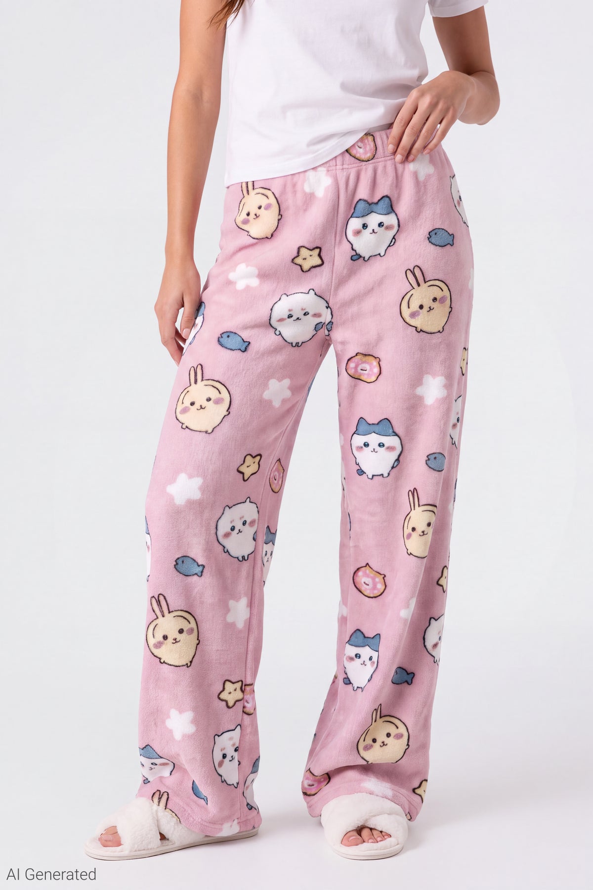 Alt View 3. Chiikawa Plush Pajama Pant - Light Pink