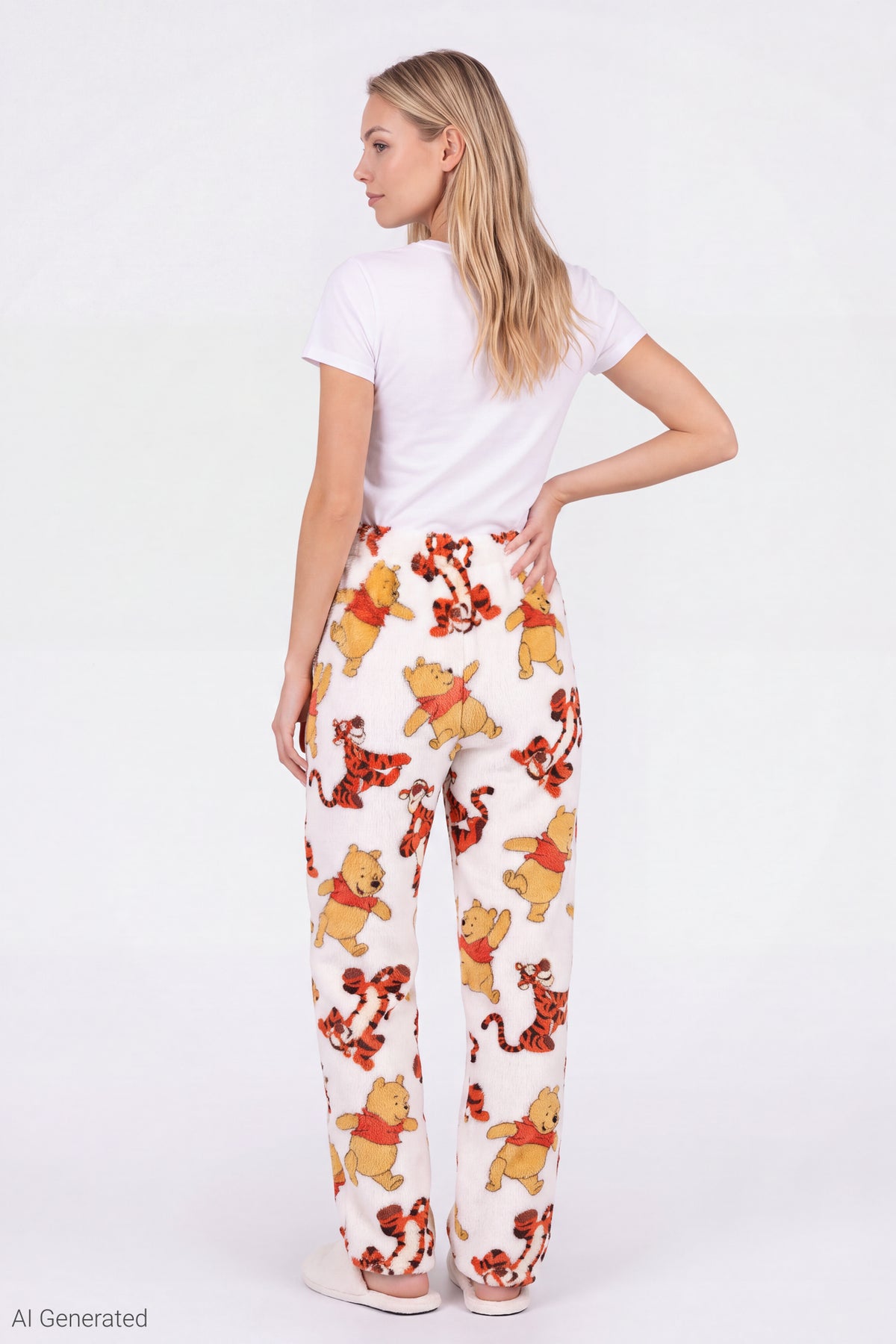Alt View 2. Winnie the Pooh & Tigger Pajama Pant - White