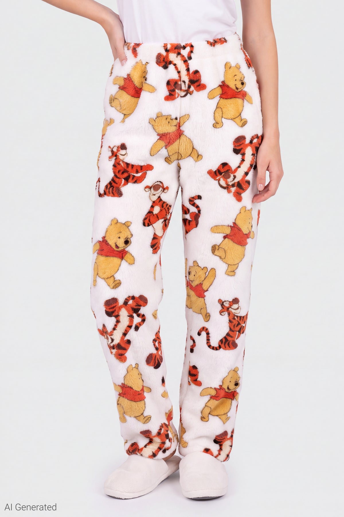 Alt View 3. Winnie the Pooh & Tigger Pajama Pant - White