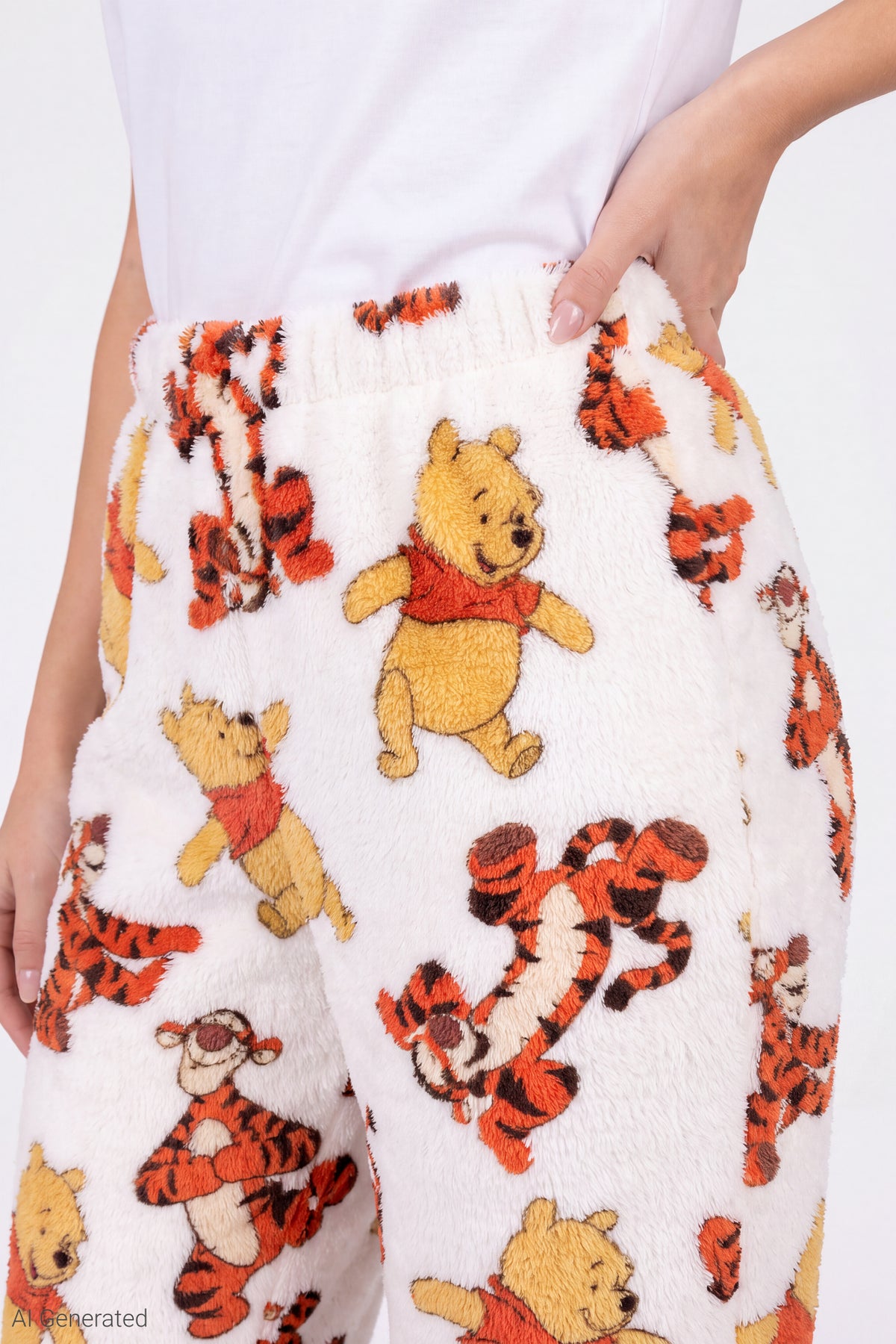 Alt View 4. Winnie the Pooh & Tigger Pajama Pant - White