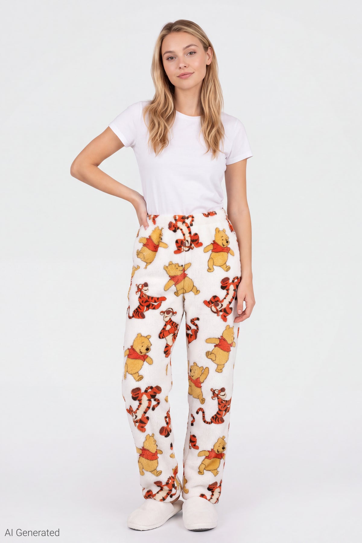 Winnie the Pooh & Tigger Pajama Pant - White