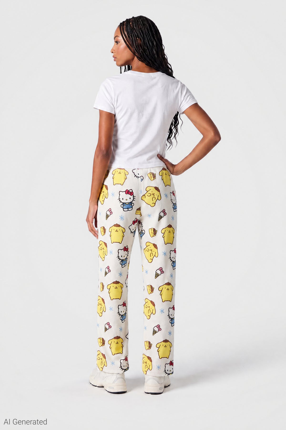 Alt View 2. Hello Kitty & Pompompurin Pajama Pant - White
