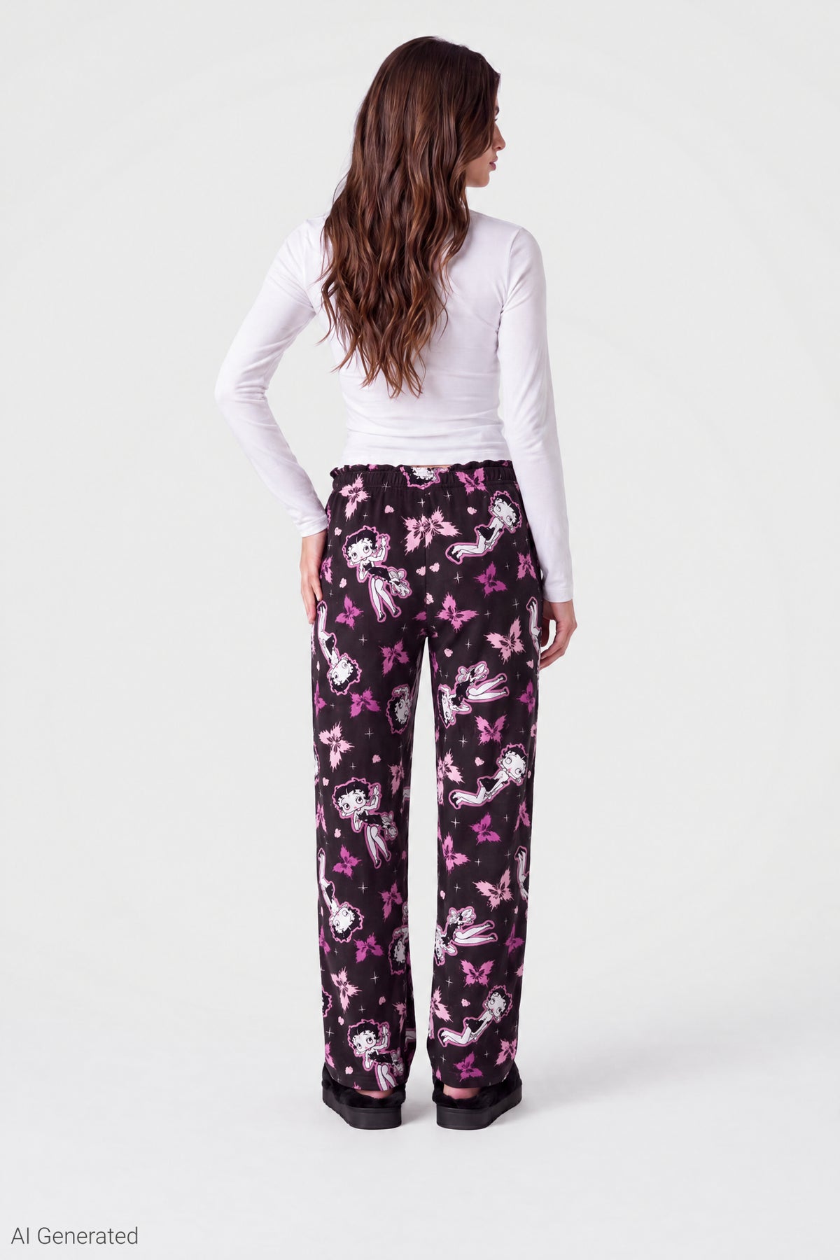 Alt View 2. Betty Boop Pajama Pant - Black