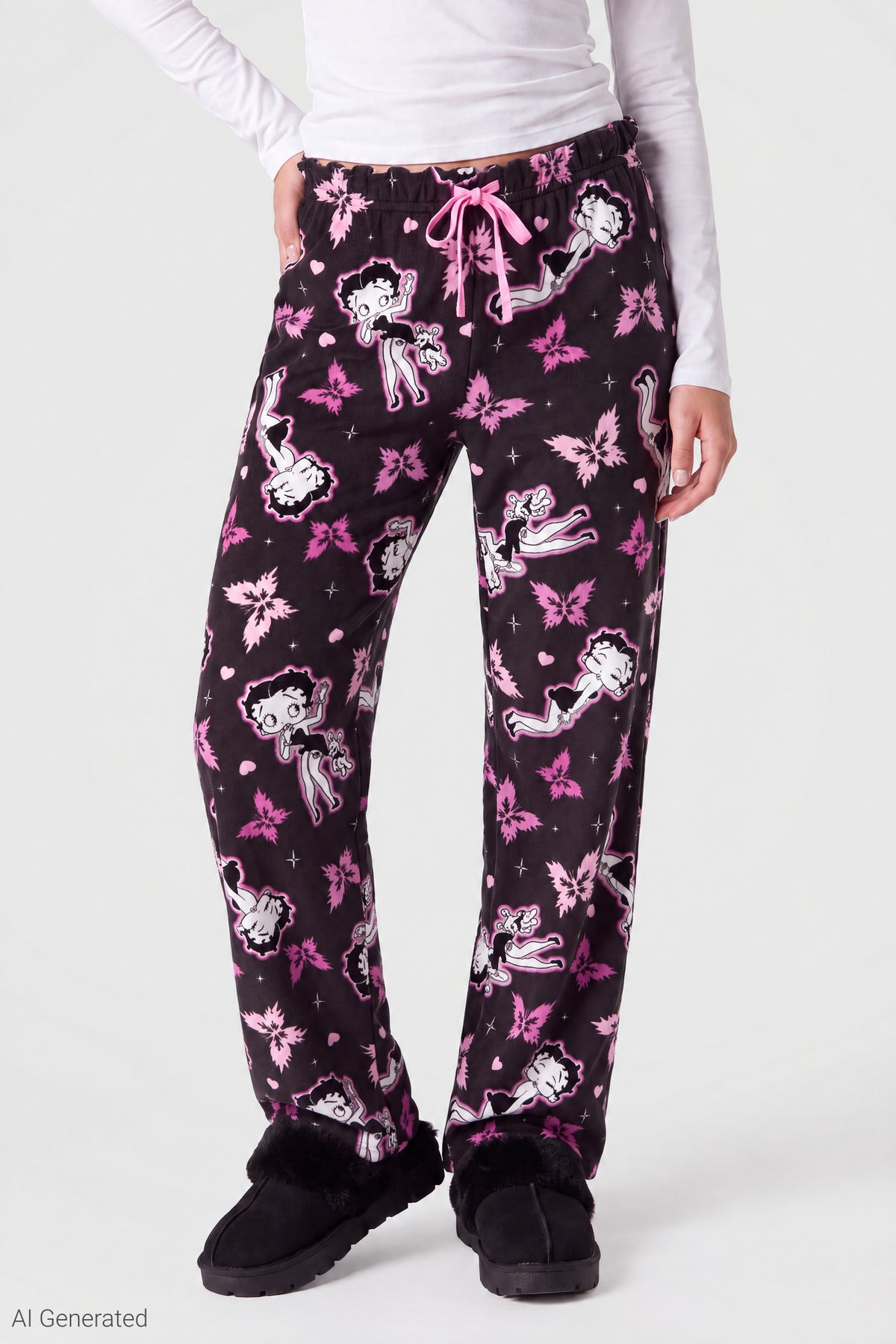 Alt View 3. Betty Boop Pajama Pant - Black