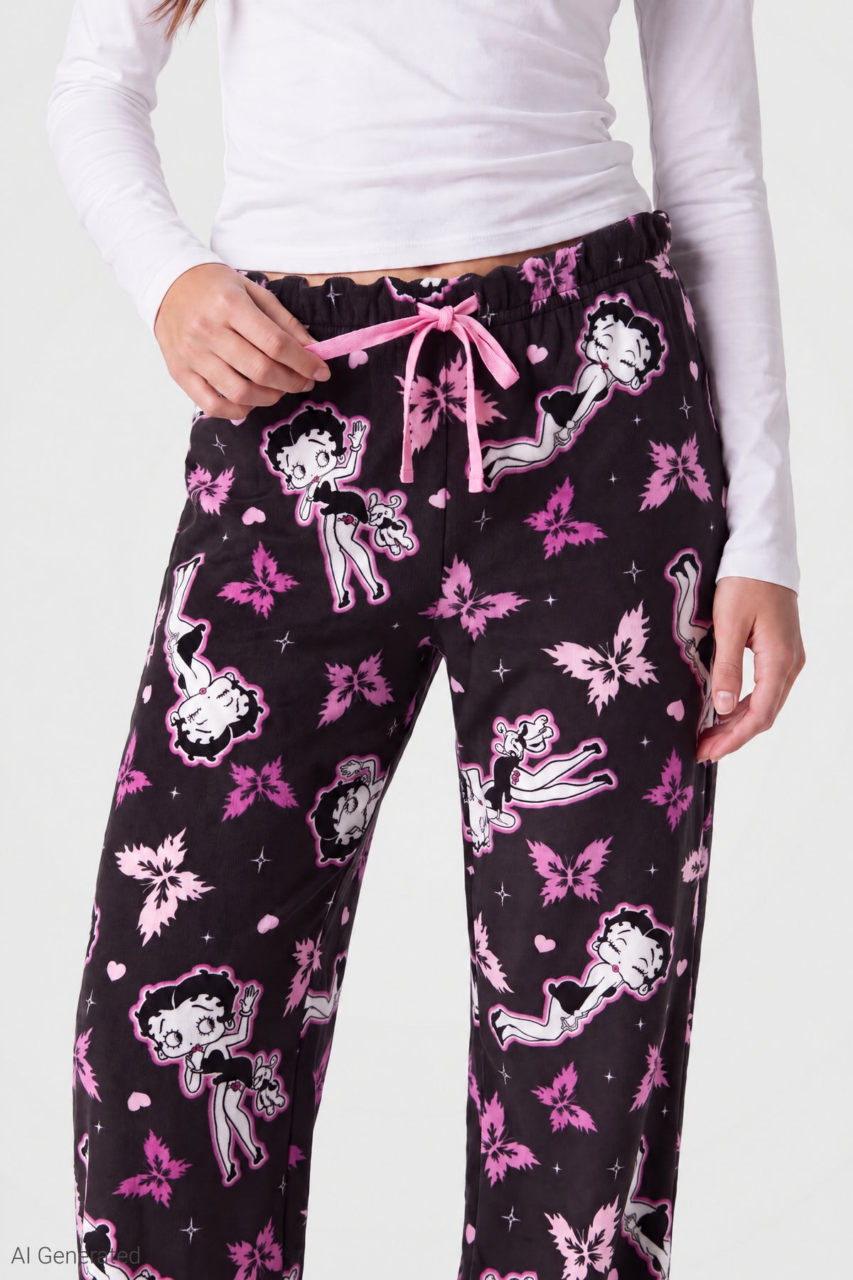 Alt View 4. Betty Boop Pajama Pant - Black