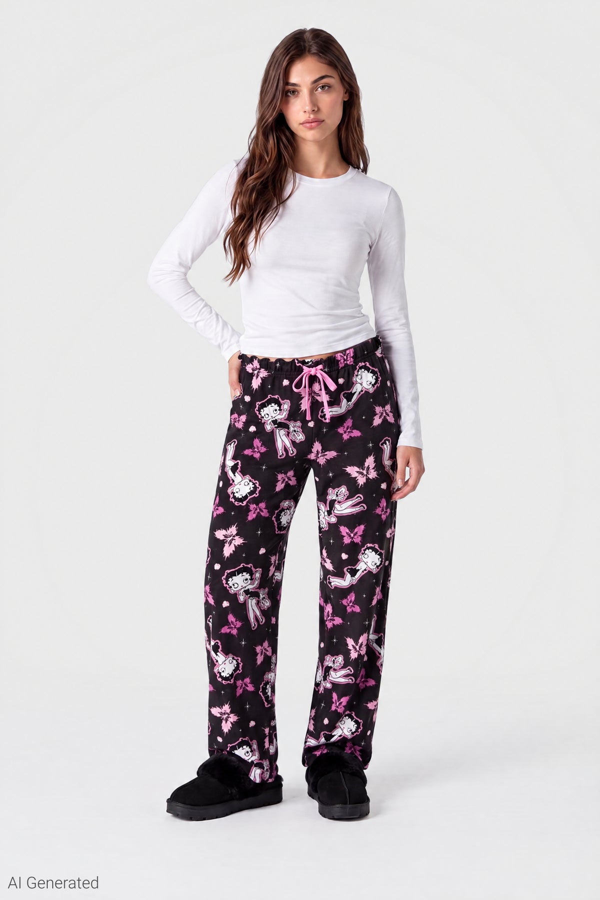 Betty Boop Pajama Pant - Black