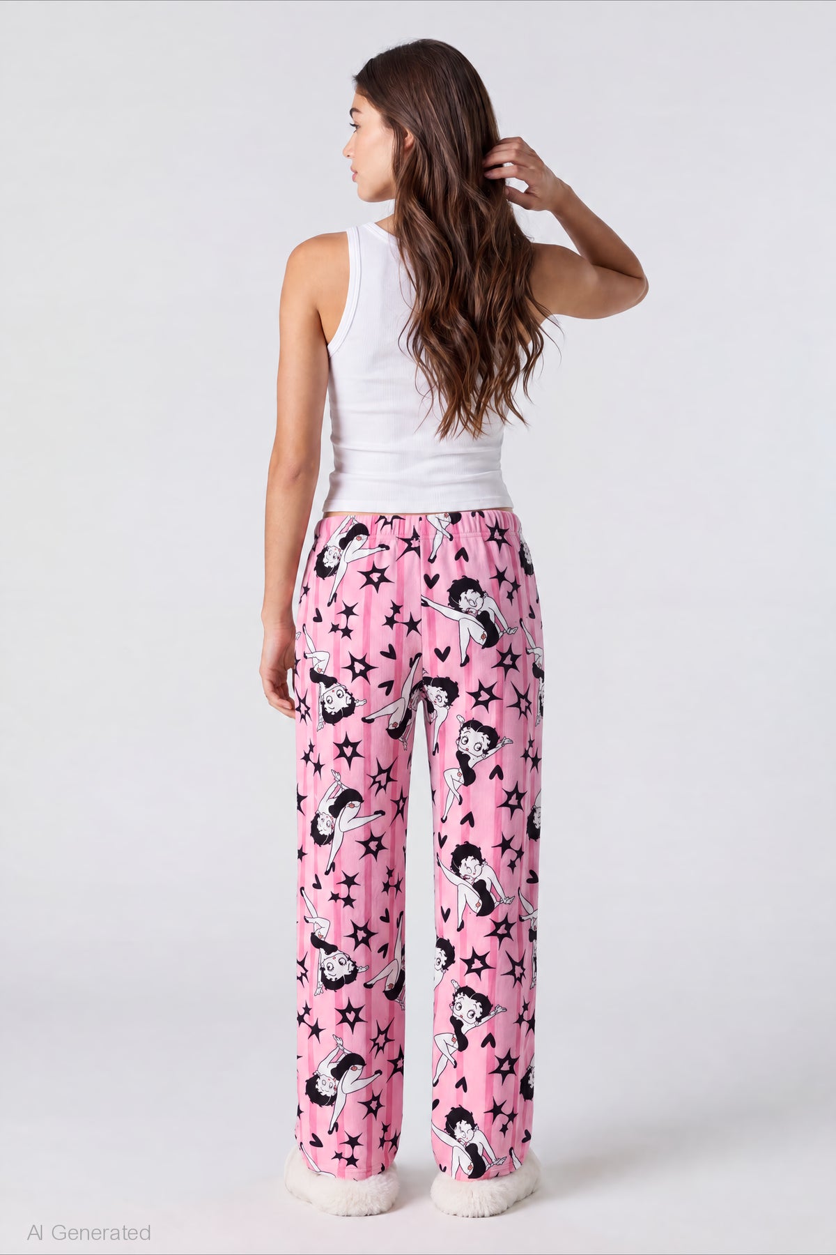 Alt View 2. Betty Boop Plush Pajama Pant - Pink
