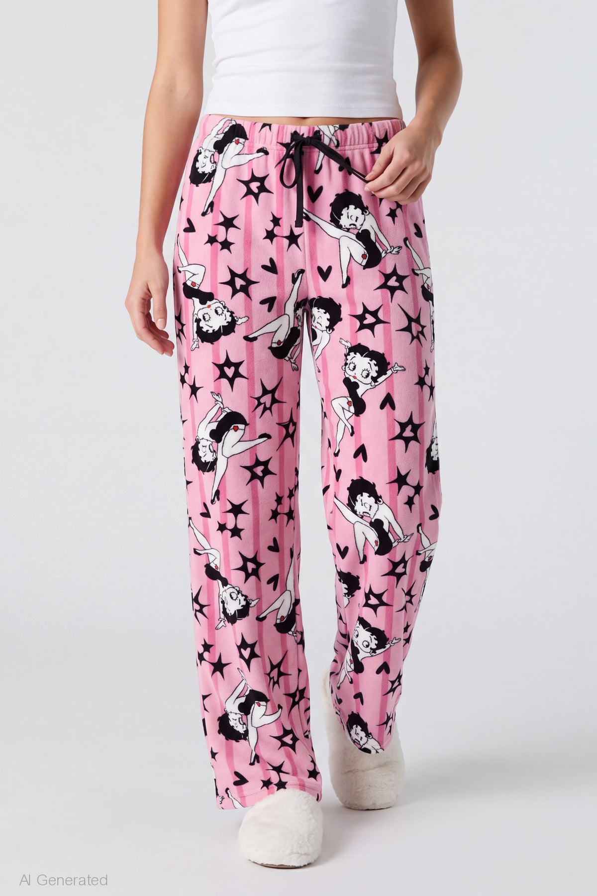 Alt View 3. Betty Boop Plush Pajama Pant - Pink