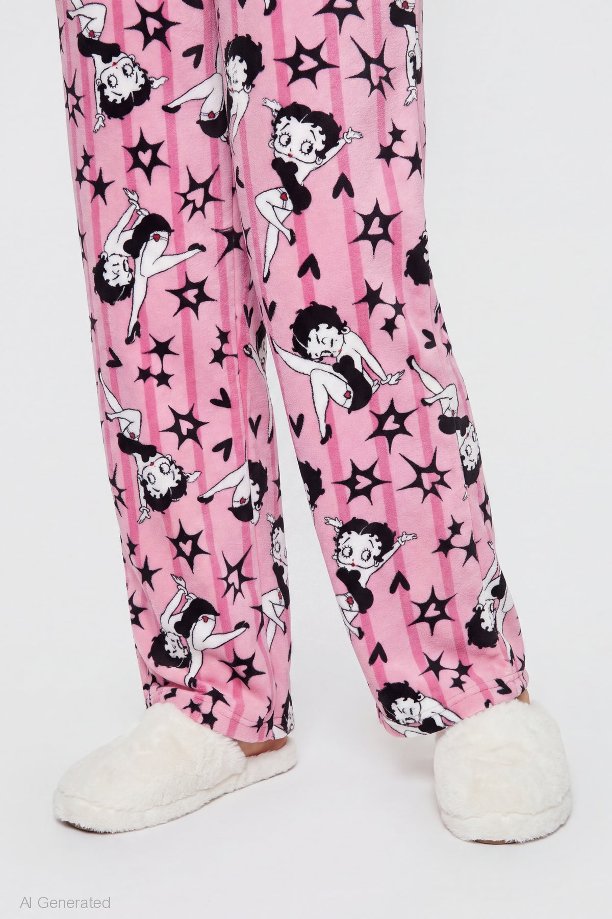 Alt View 4. Betty Boop Plush Pajama Pant - Pink