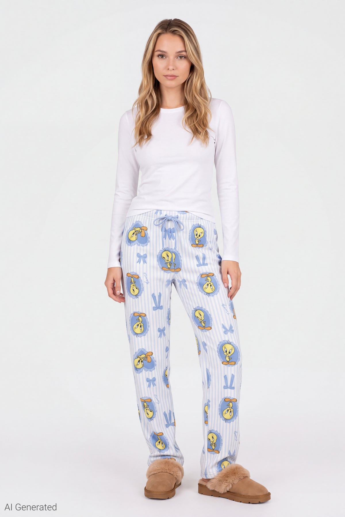 Tweety Bird Pajama Pant - Light Blue