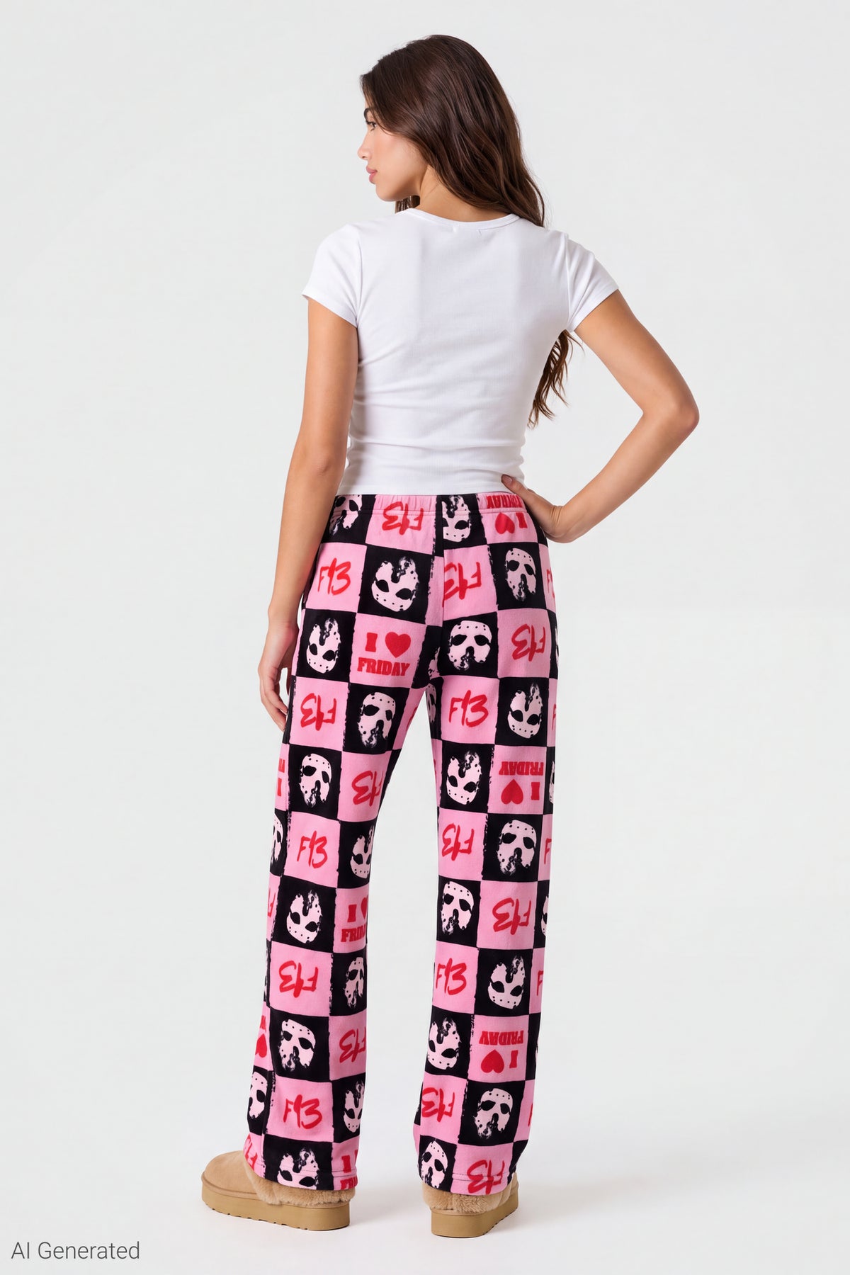 Alt View 2. Friday the 13th Plush Pajama Pant - Pink