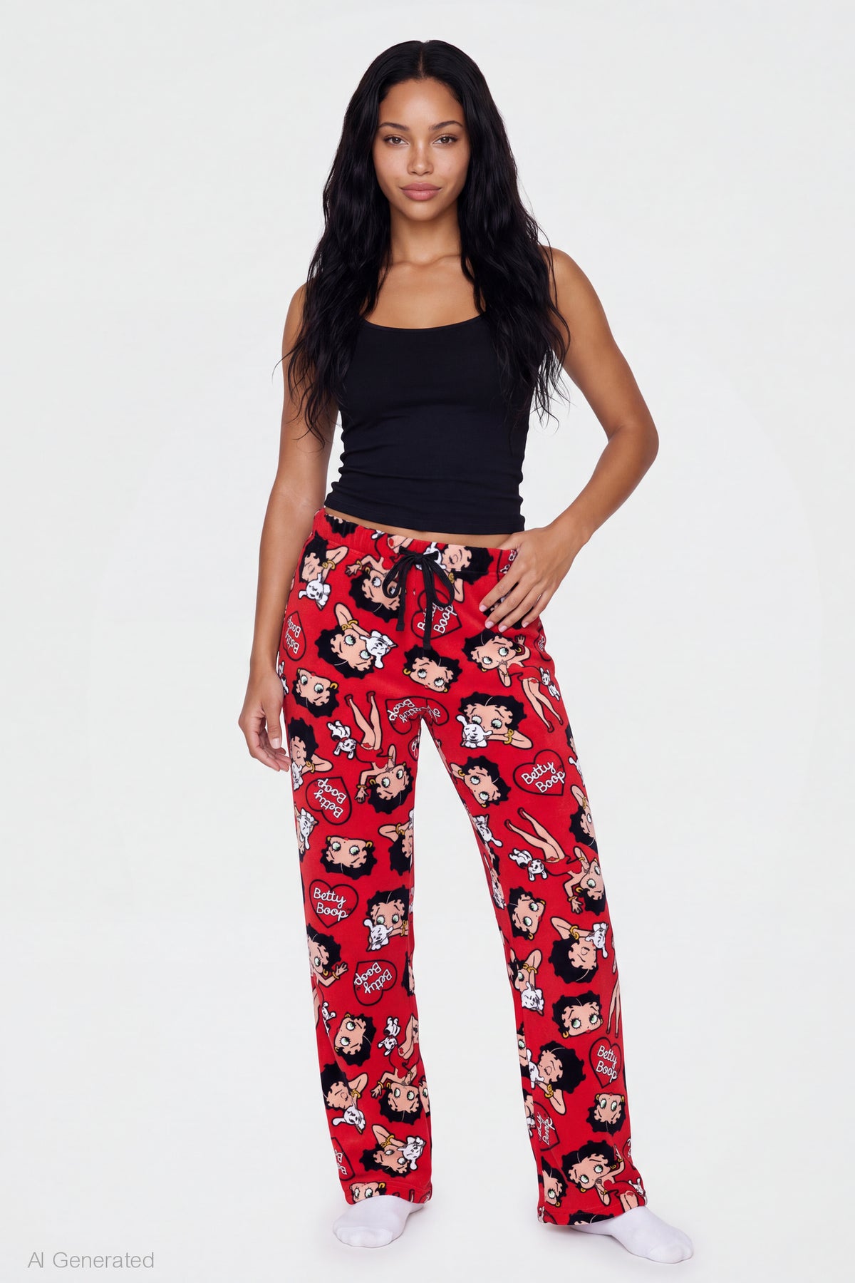 Betty Boop Plush Pajama Pant - Red