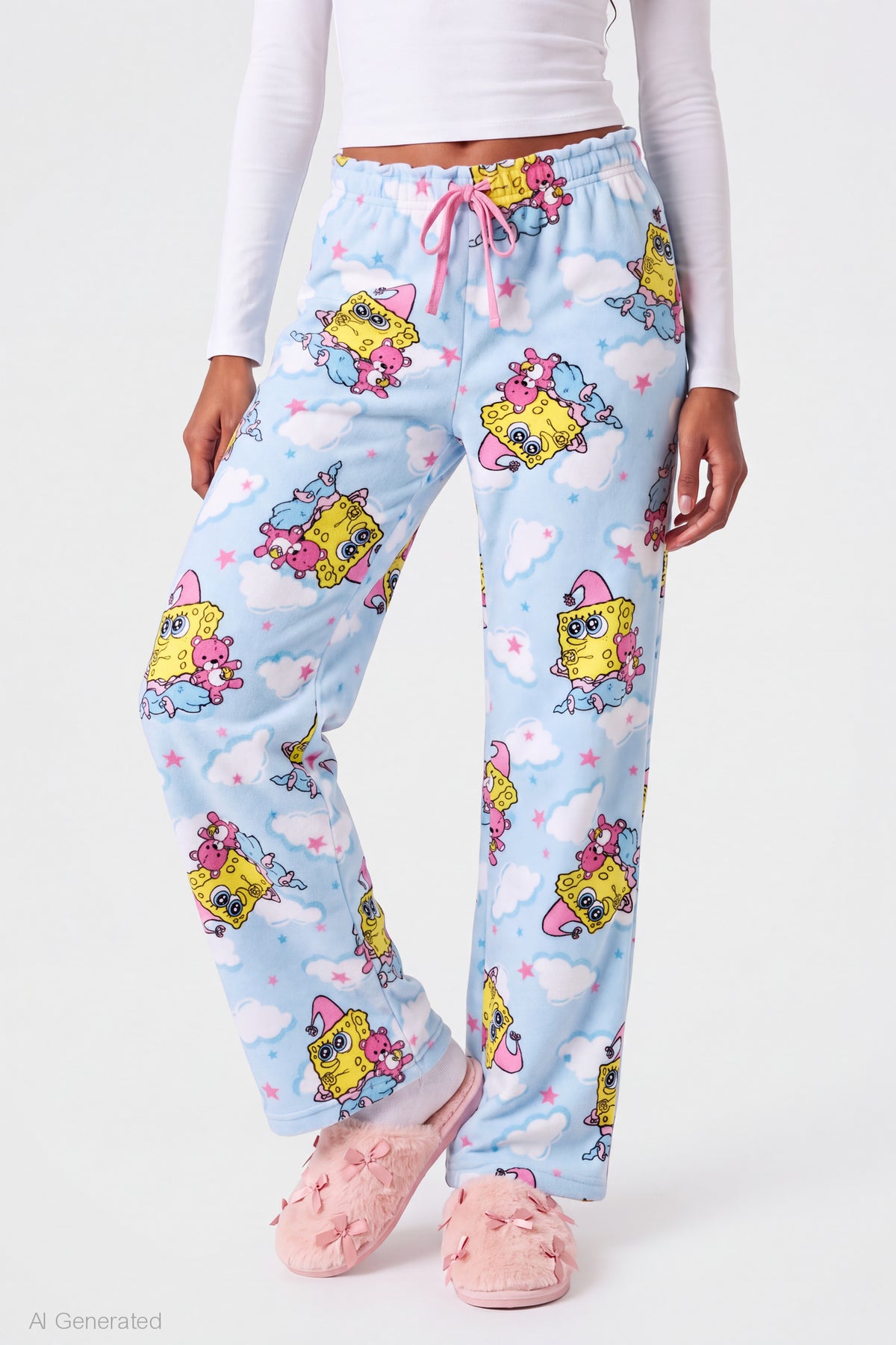 Alt View 3. SpongeBob SquarePants Plush Pajama Pant - Light Blue