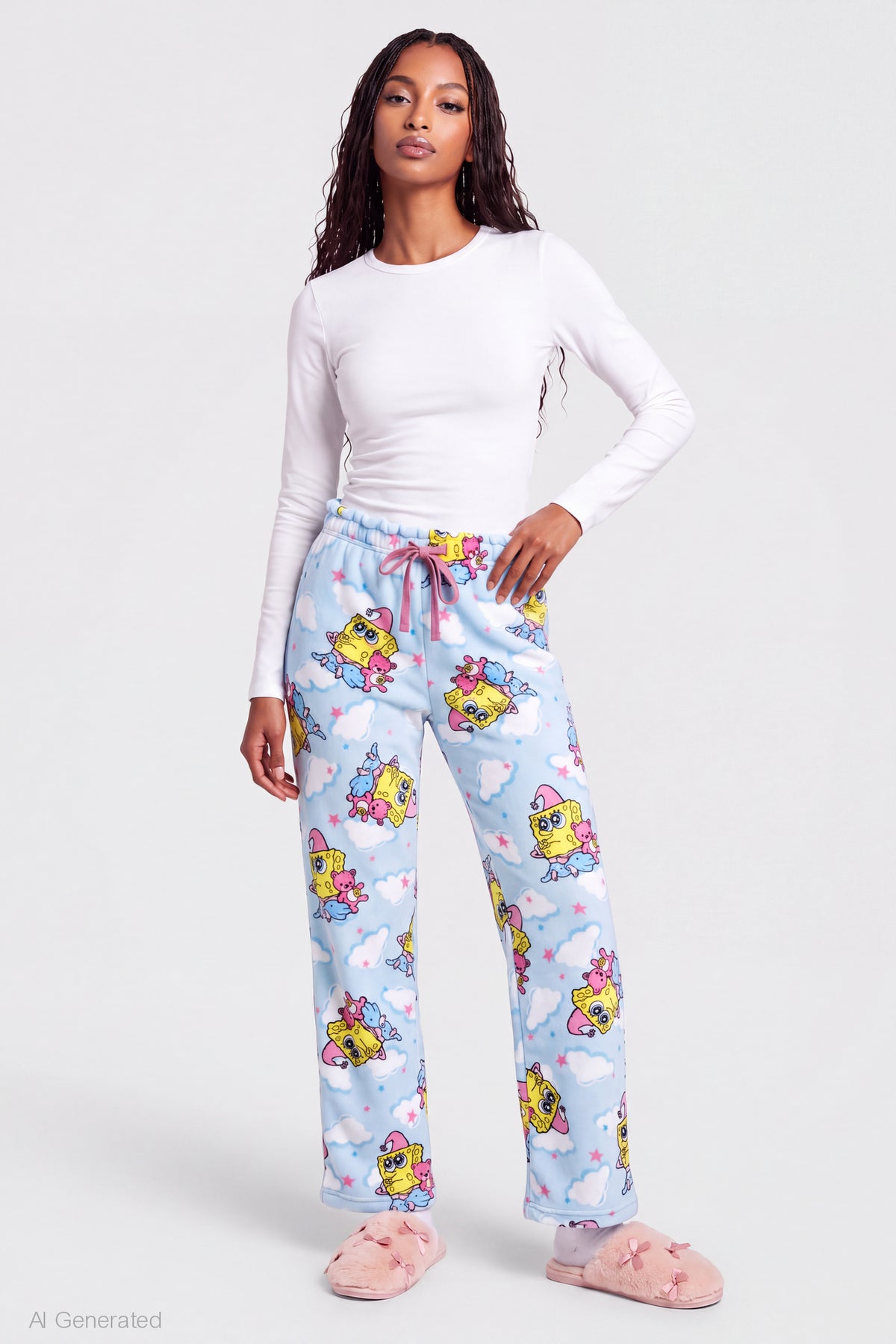 SpongeBob SquarePants Plush Pajama Pant - Light Blue