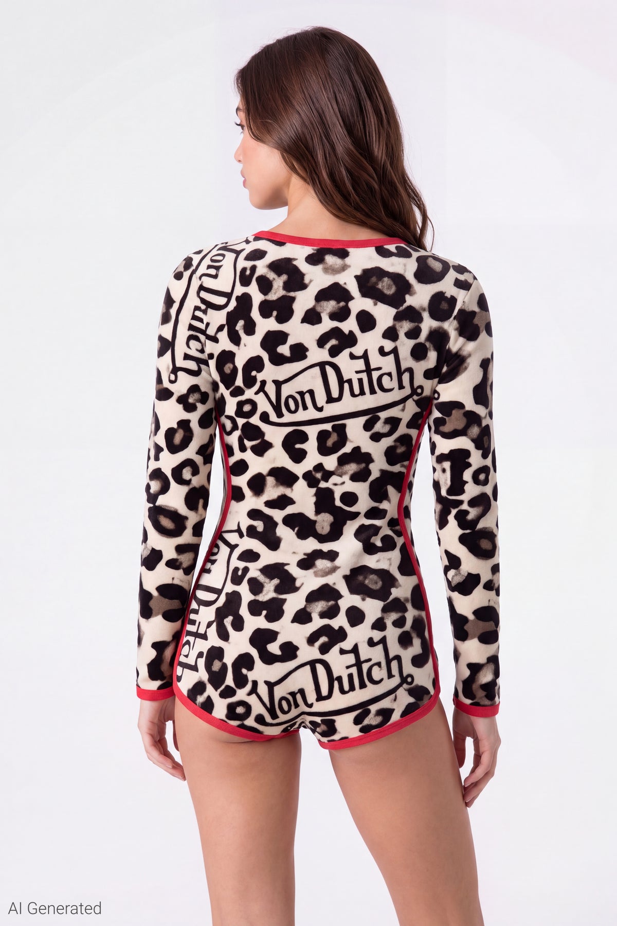 Alt View 2. Von Dutch Cheetah Pajama Romper - Leopard