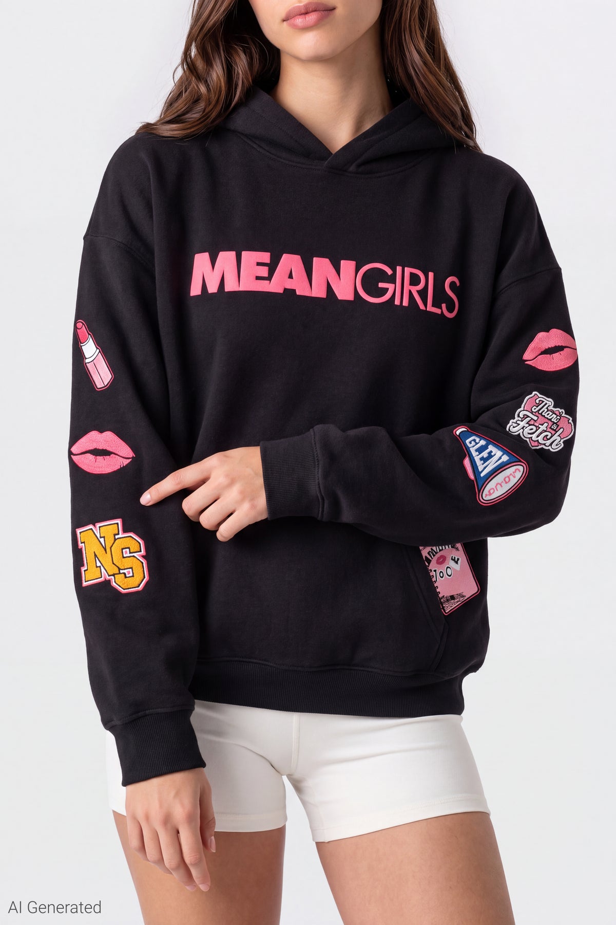 Alt View 4. Mean Girls Fleece Hoodie - Black