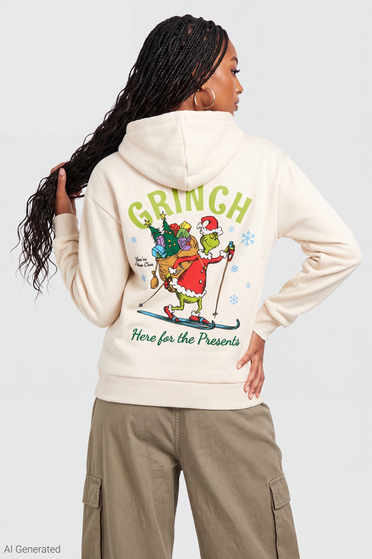 The Grinch Graphic Hoodie - Cream