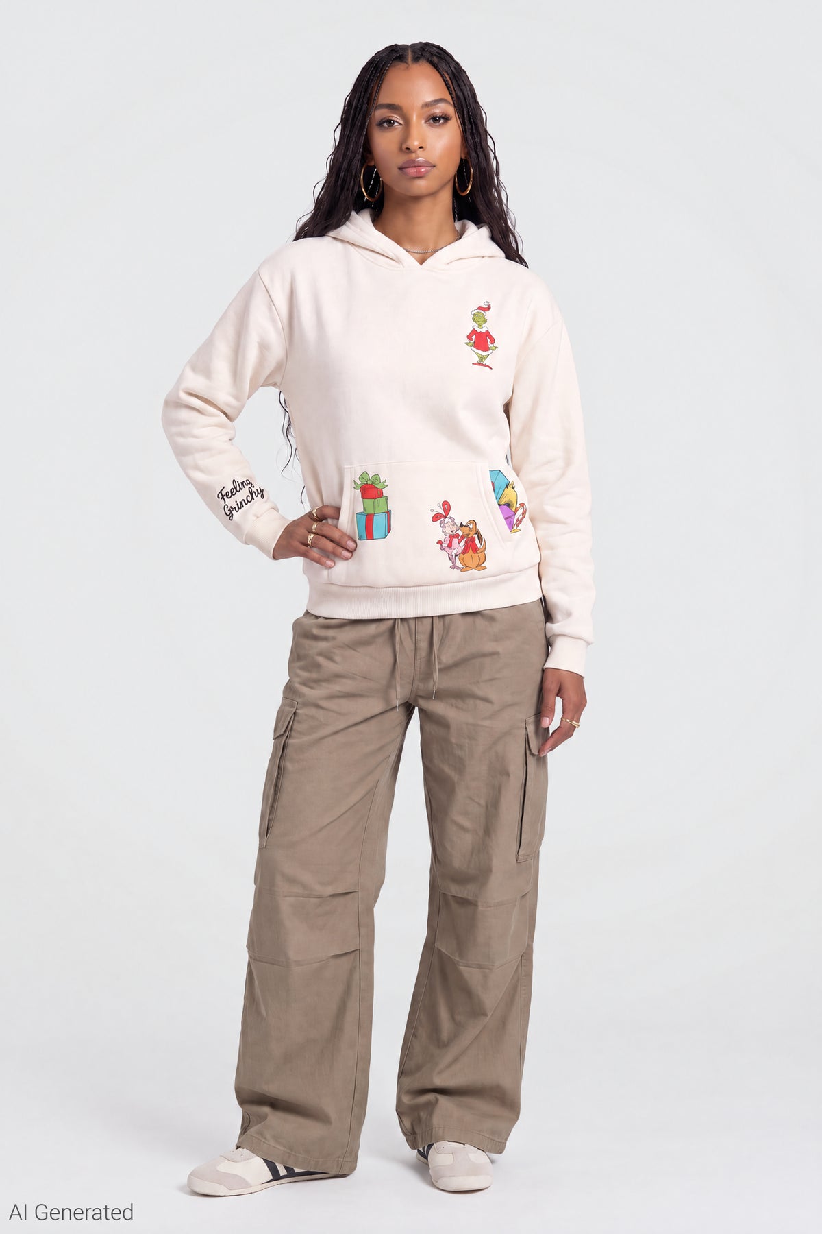 Alt View 3. The Grinch Graphic Hoodie - Cream