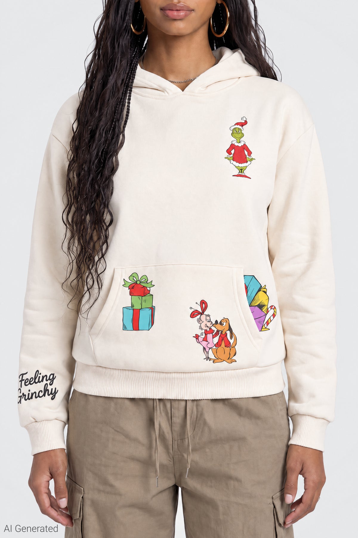Alt View 4. The Grinch Graphic Hoodie - Cream