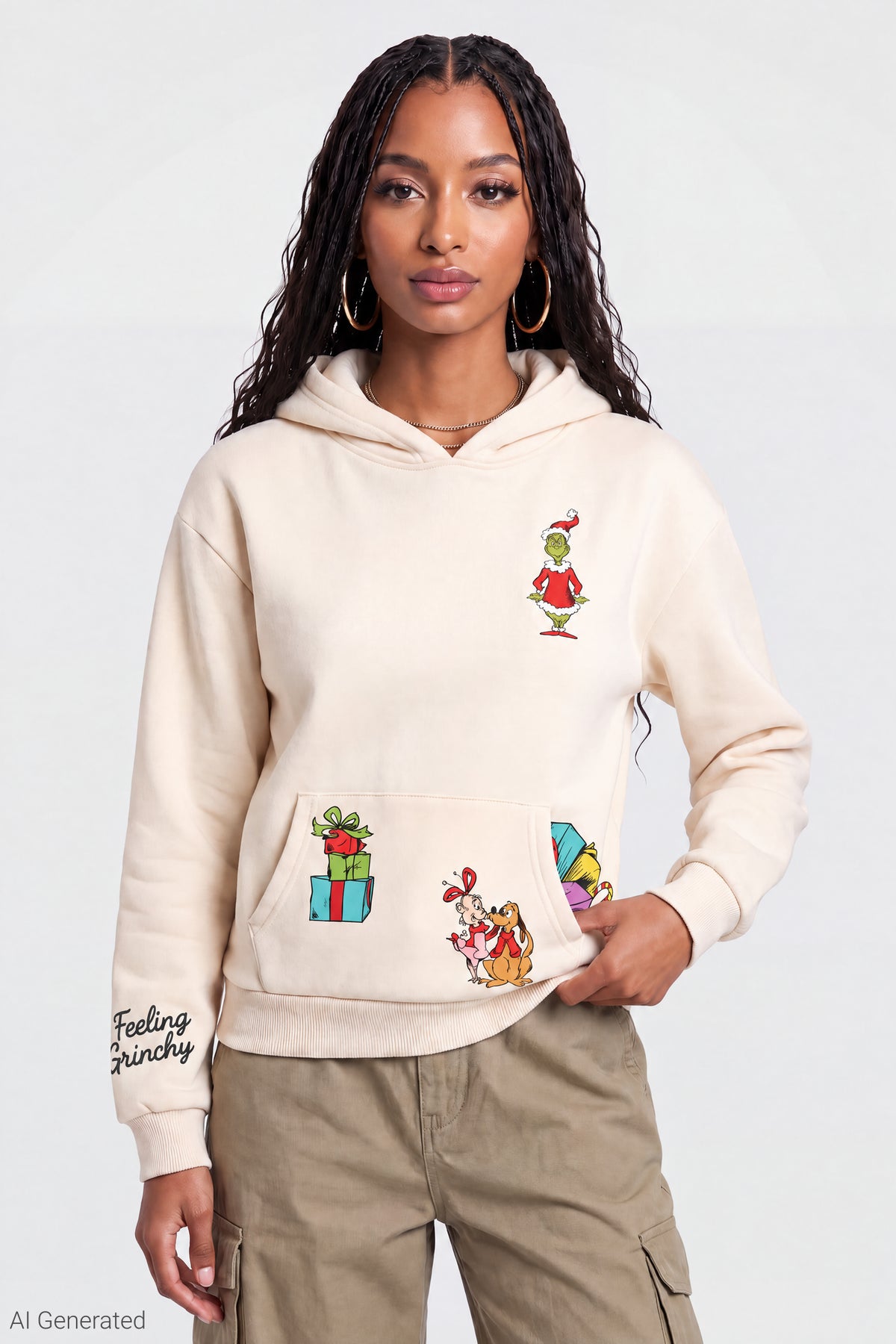 Alt View 2. The Grinch Graphic Hoodie - Cream