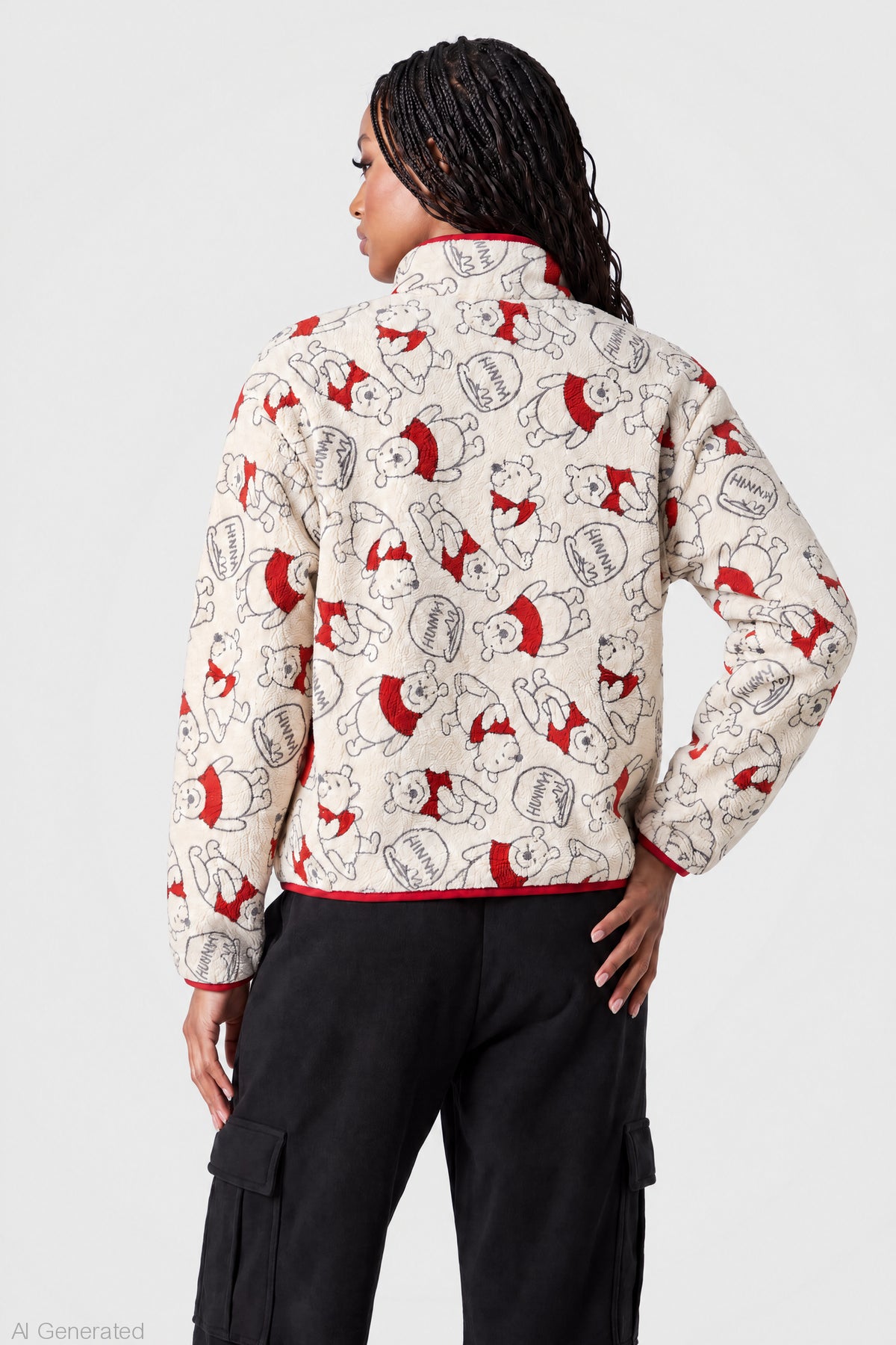 Alt View 2. Winnie the Pooh Sherpa Zip Pullover - Cream
