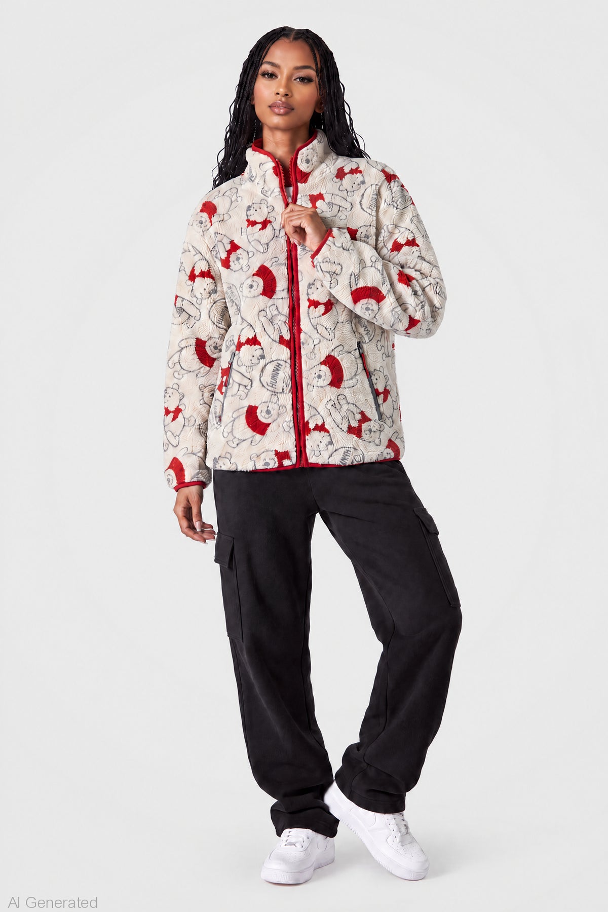 Alt View 3. Winnie the Pooh Sherpa Zip Pullover - Cream