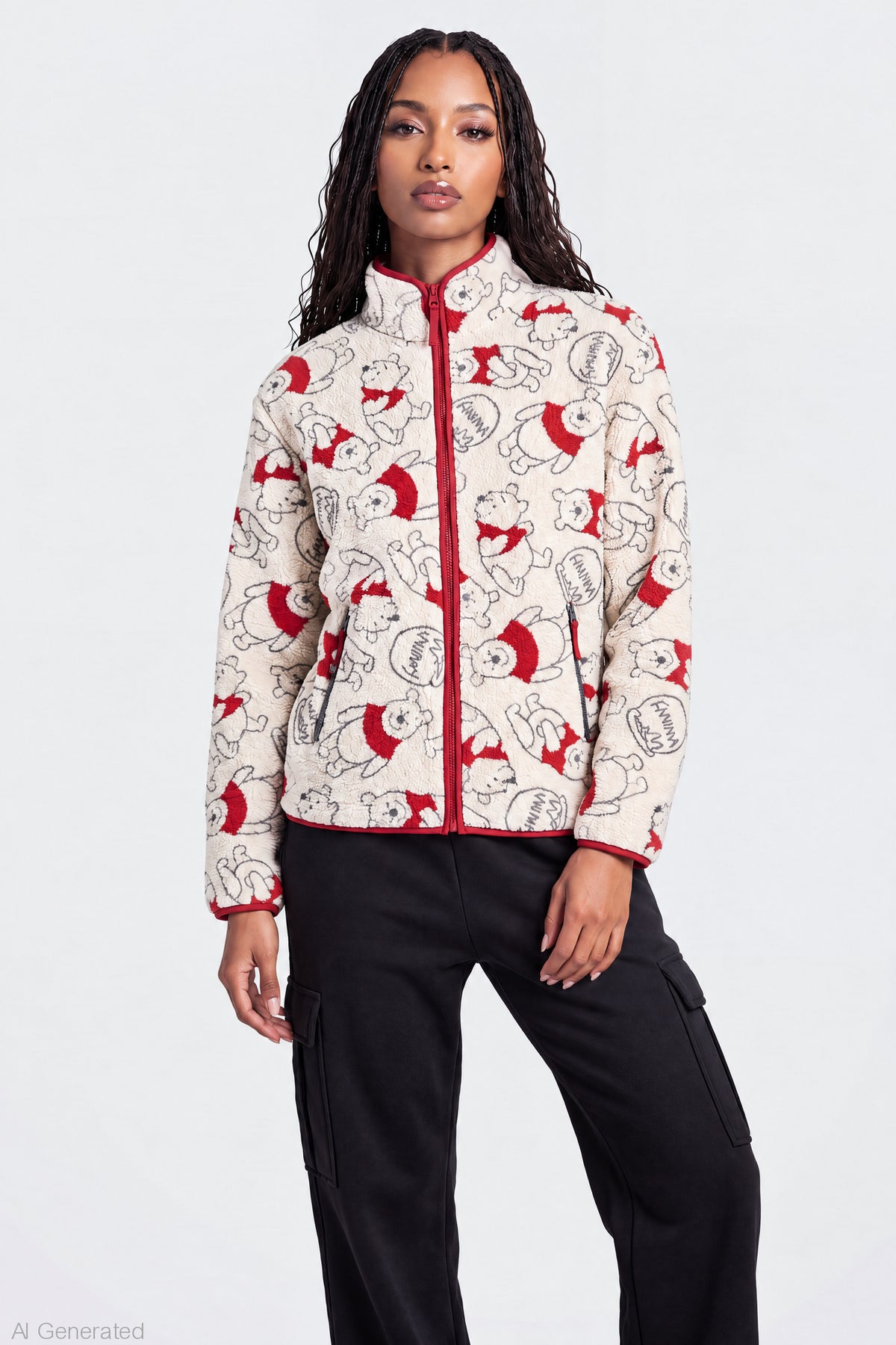 Winnie the Pooh Sherpa Zip Pullover - Cream