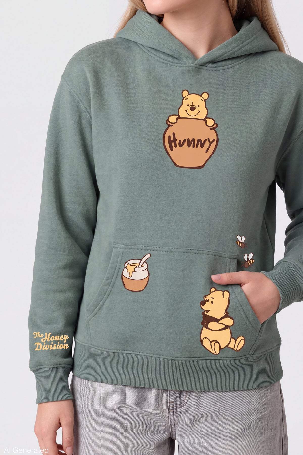 Alt View 4. Winnie the Pooh Hoodie - Green
