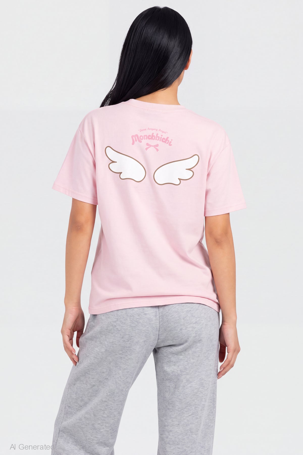 Alt View 2. Monchhichi Graphic Boyfriend T-Shirt - Light Pink