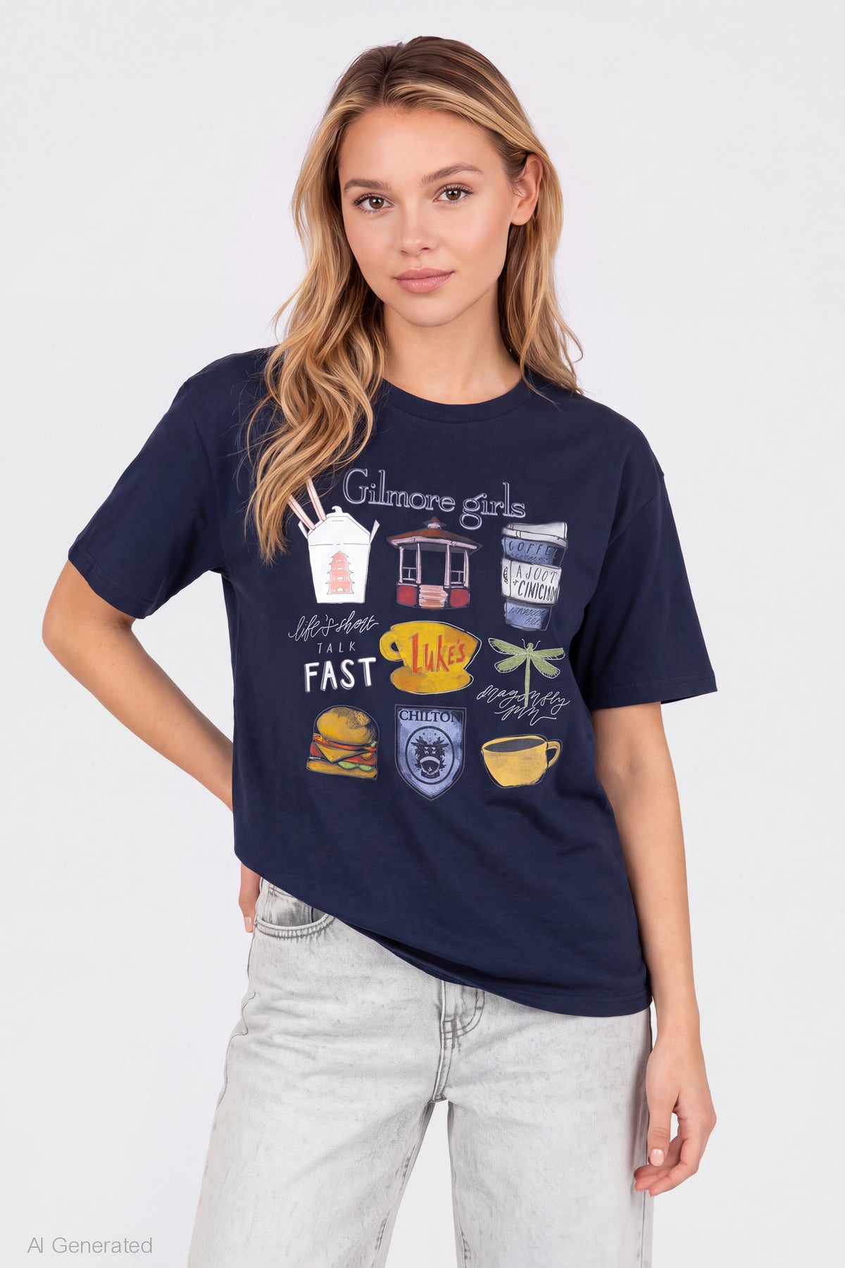 Gilmore Girls Graphic T-Shirt - Navy