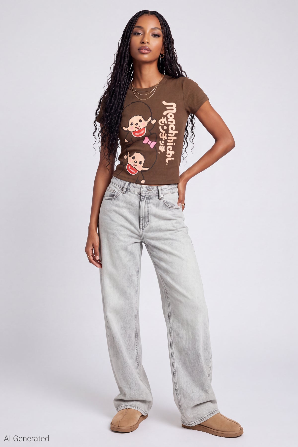 Alt View 3. Monchhichi Graphic T-Shirt - Brown
