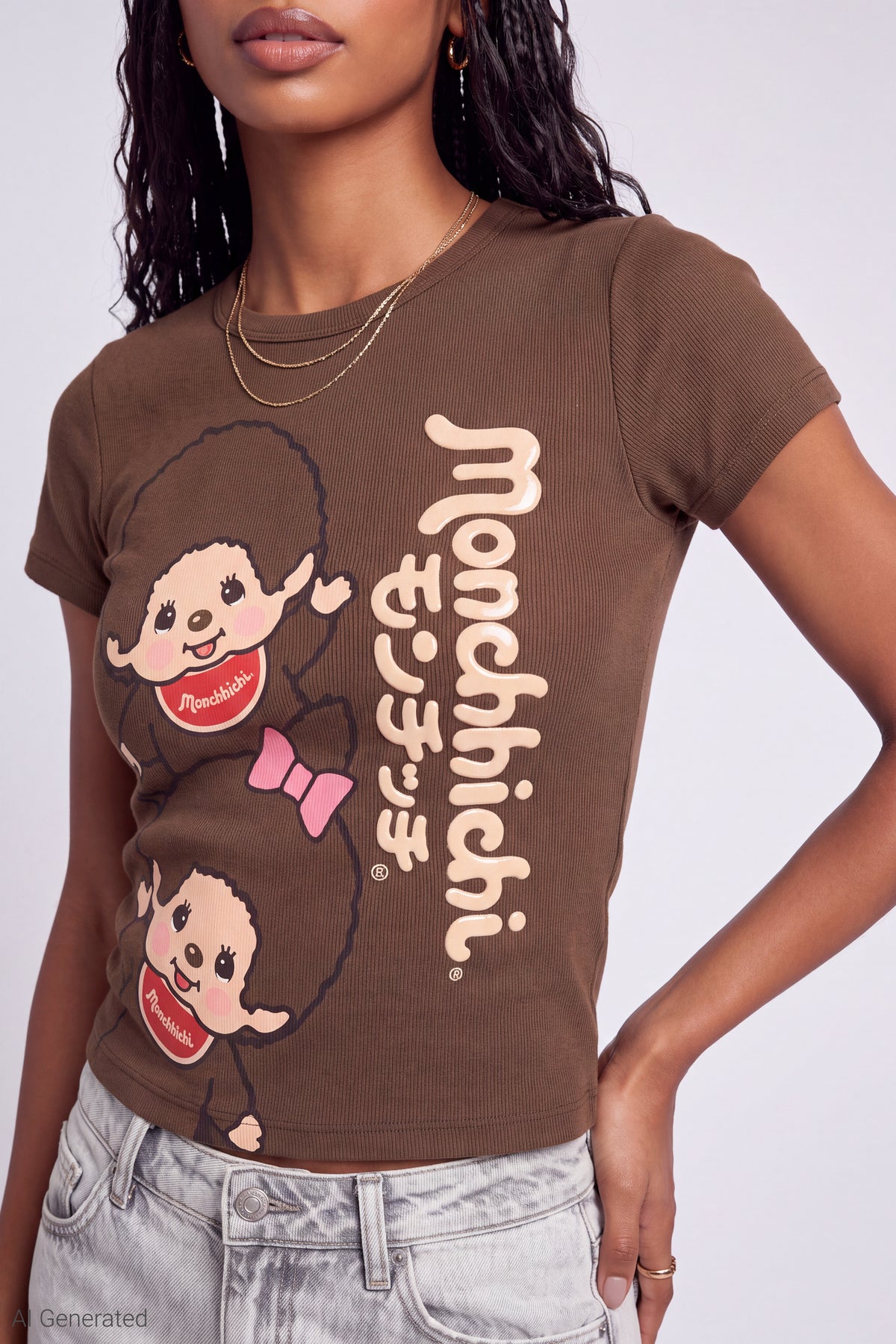 Alt View 4. Monchhichi Graphic T-Shirt - Brown