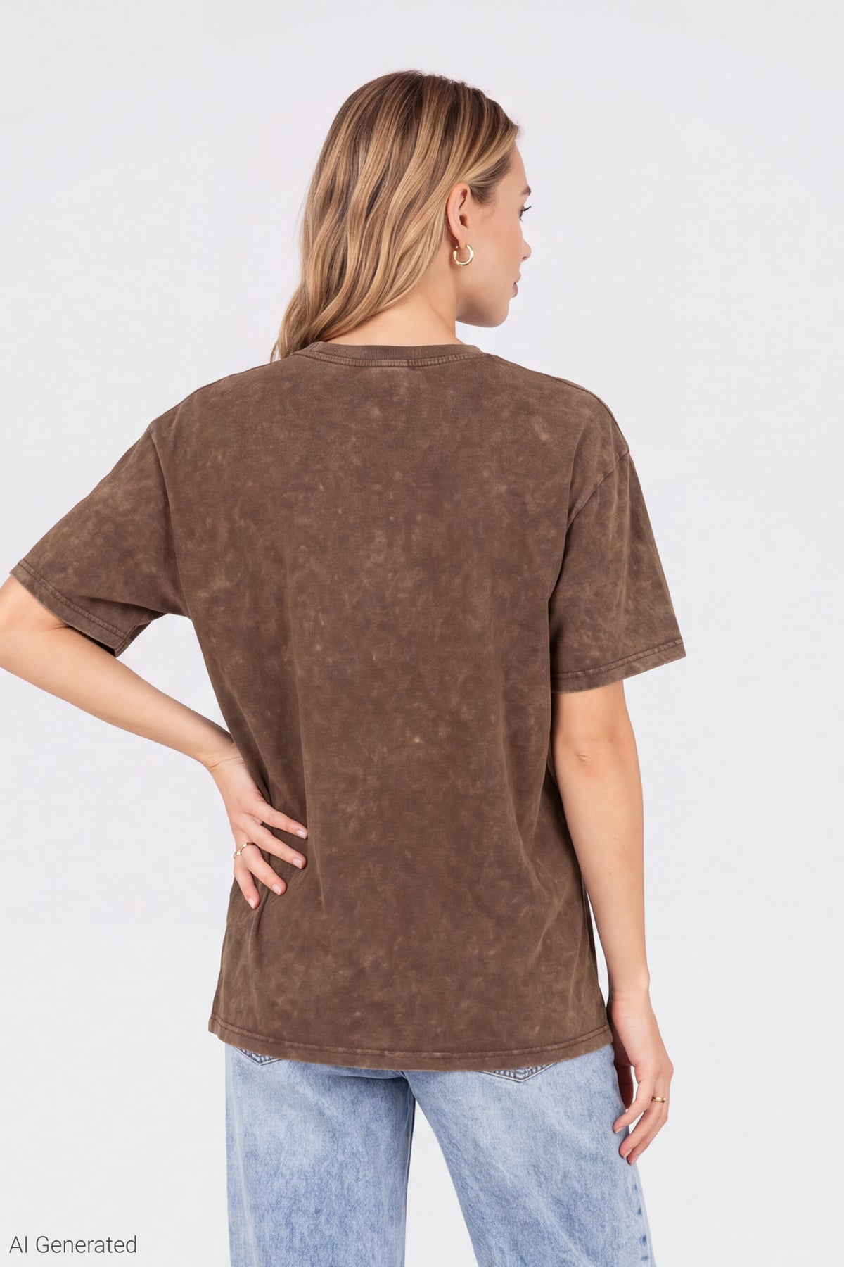 Alt View 2. Tweety Bird Graphic Washed Boyfriend T-Shirt - Brown