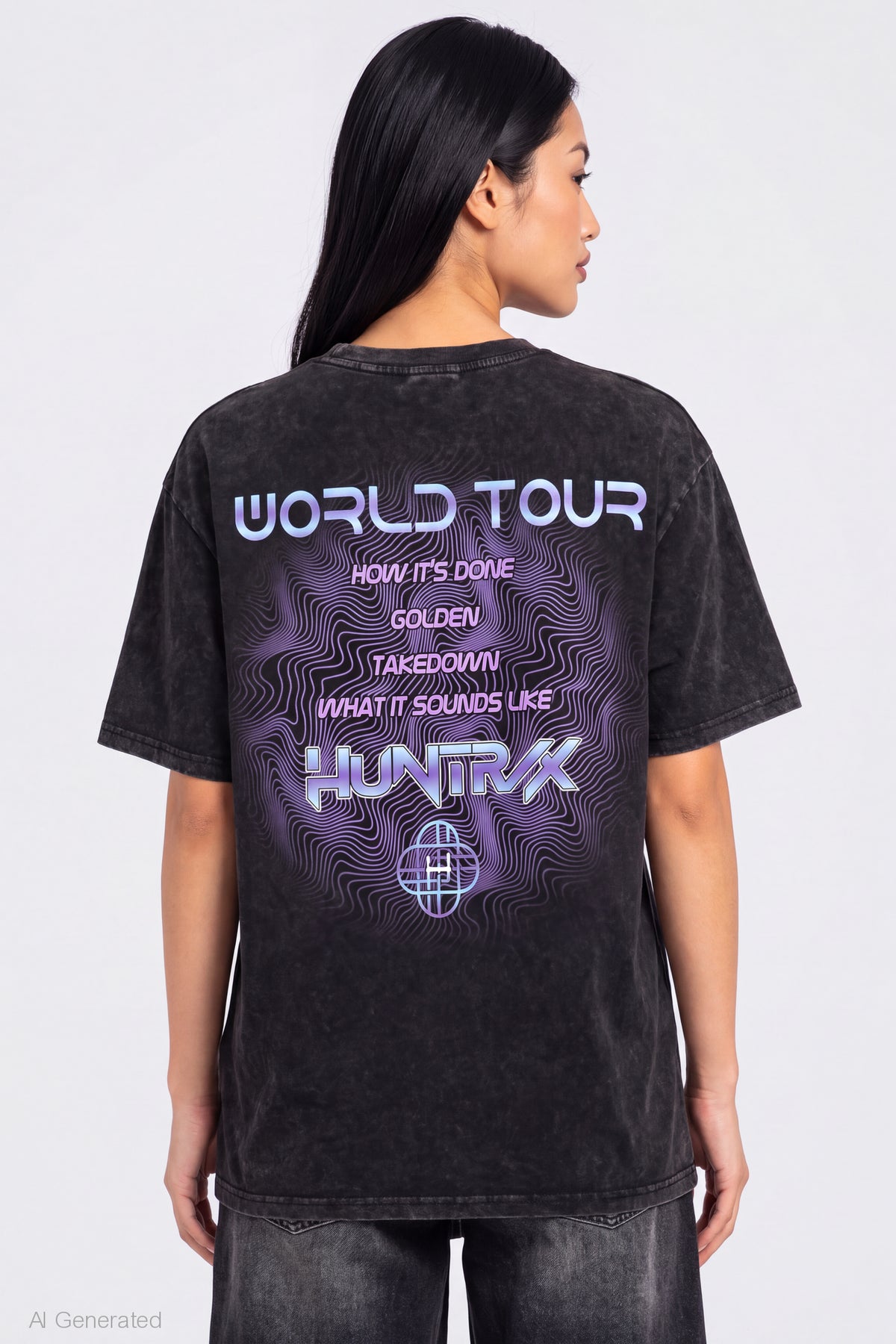 Alt View 2. Huntrix Graphic Washed T-Shirt - Black