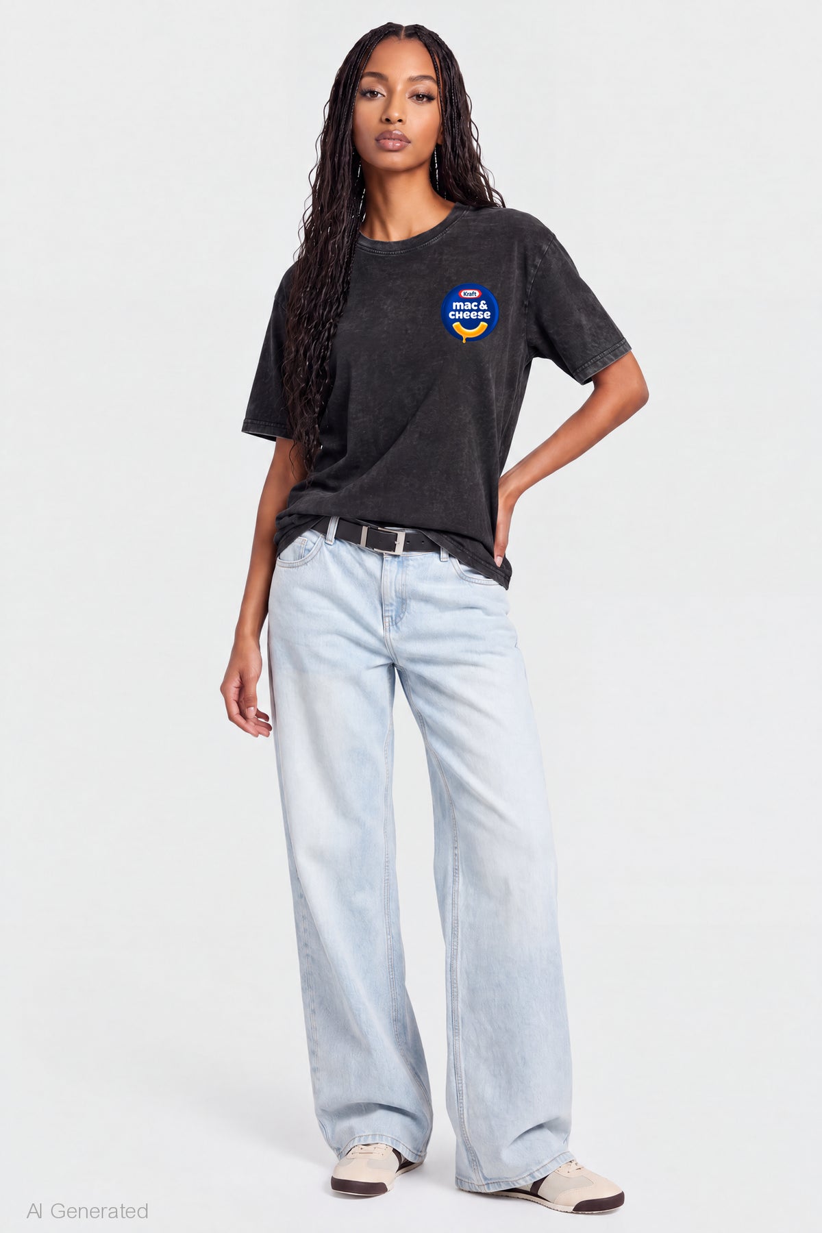Alt View 3. Mac & Cheese Graphic Washed T-Shirt - Black