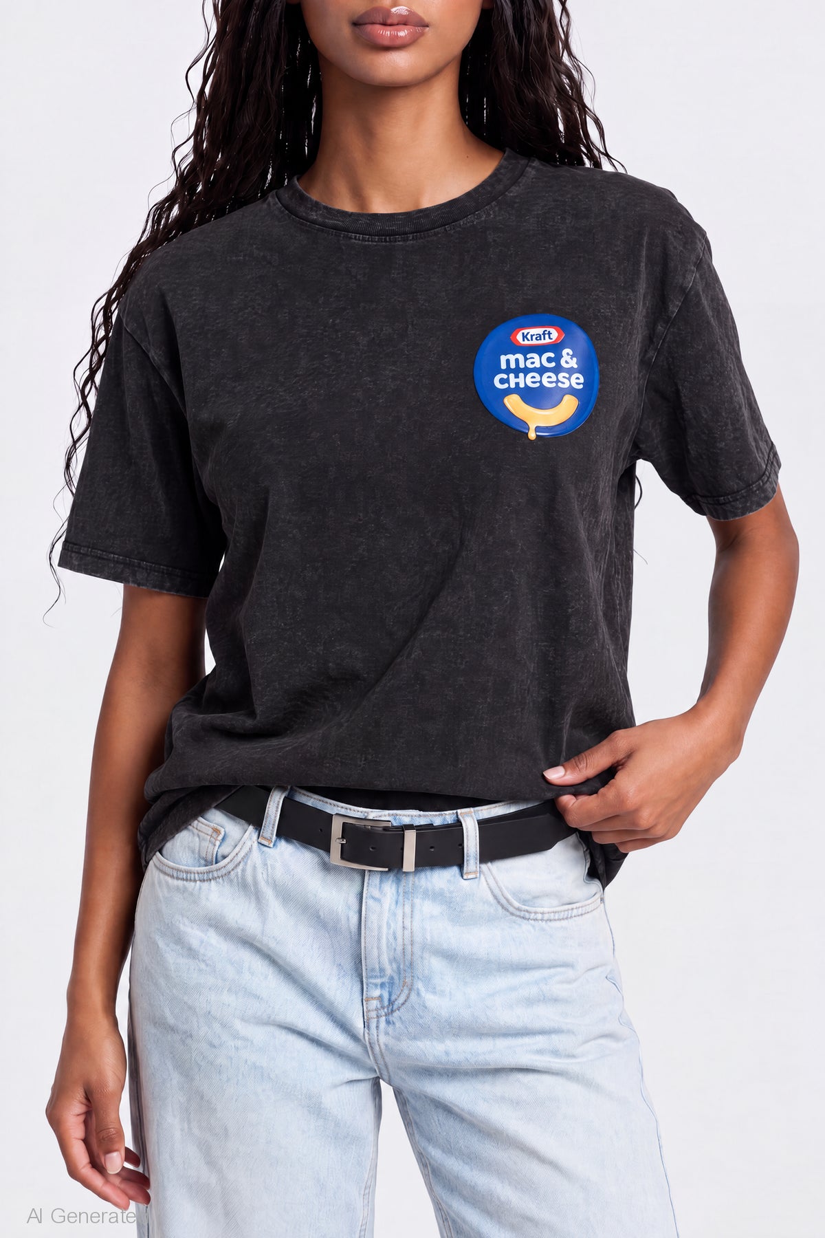 Alt View 4. Mac & Cheese Graphic Washed T-Shirt - Black