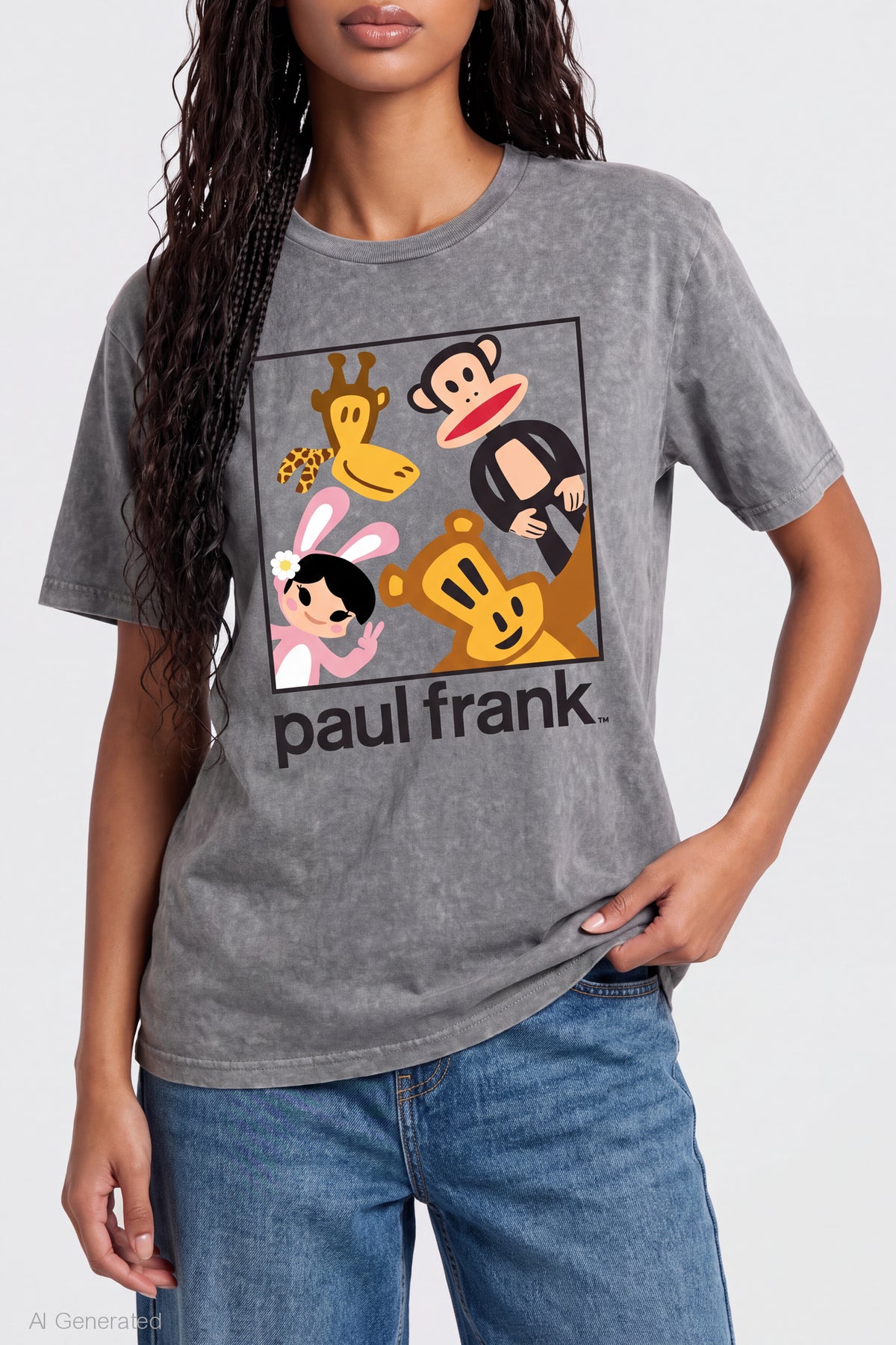 Alt View 4. Paul Frank Graphic T-Shirt - Charcoal