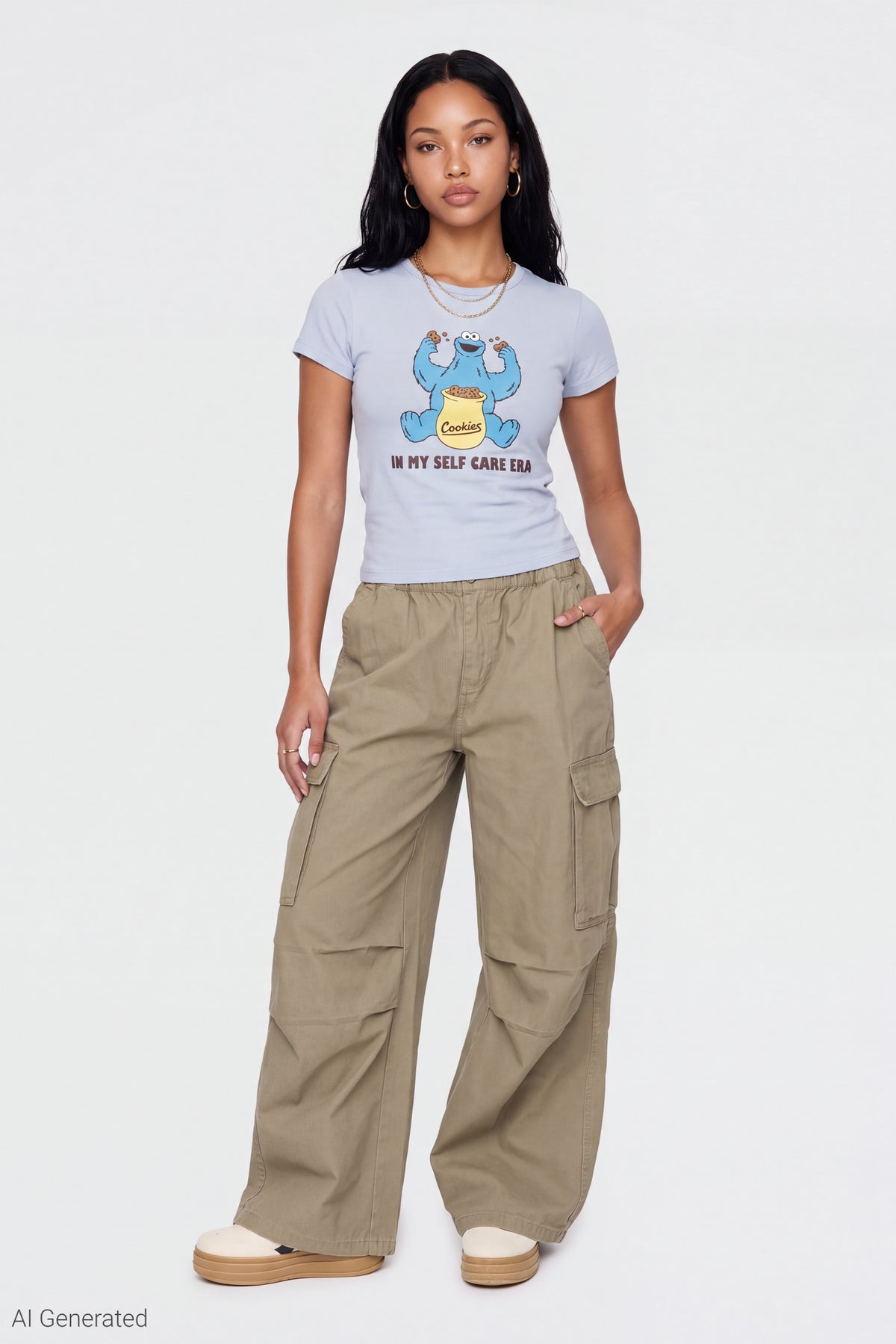 Alt View 3. Cookie Monster Graphic T-Shirt - Light Blue