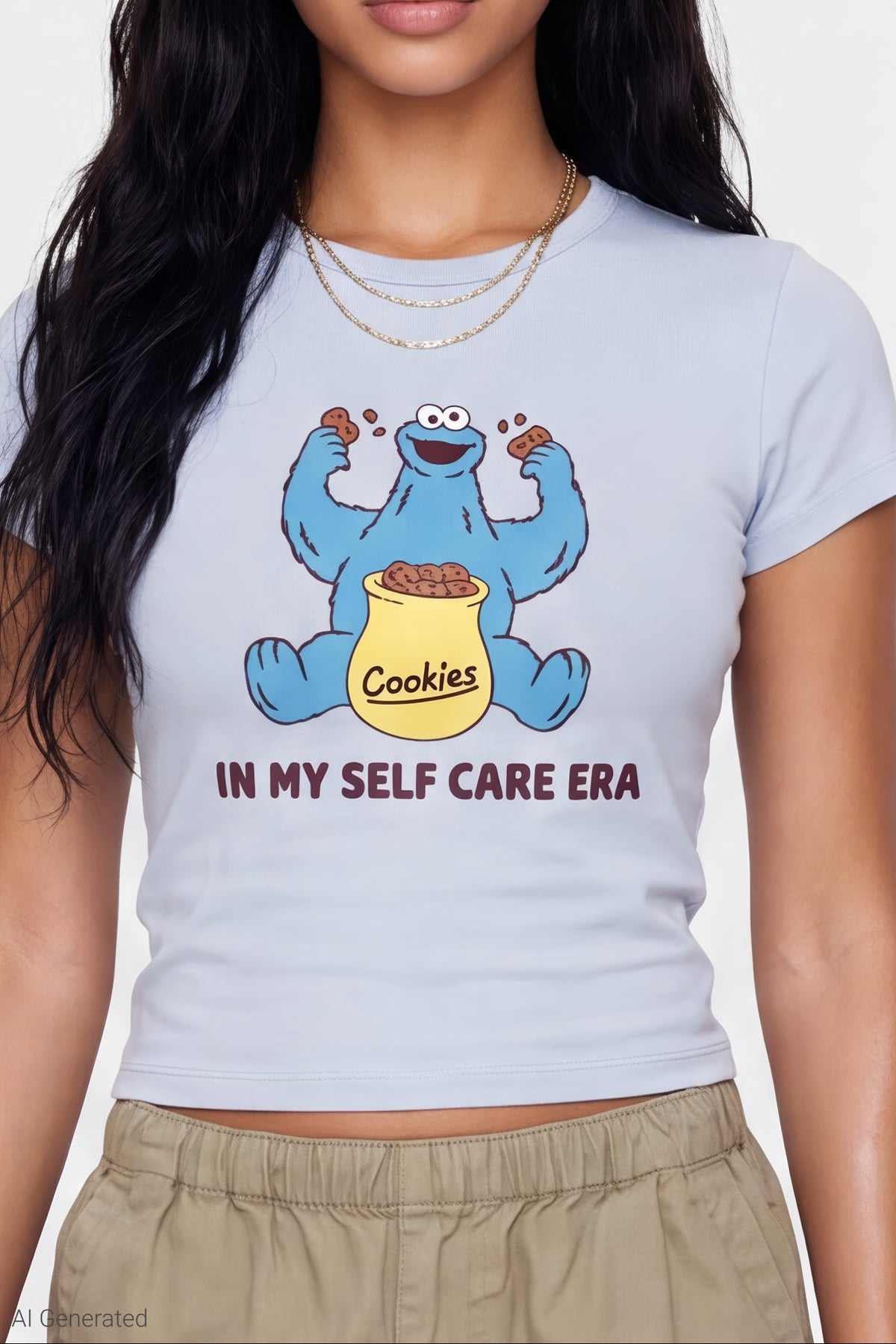 Alt View 4. Cookie Monster Graphic T-Shirt - Light Blue