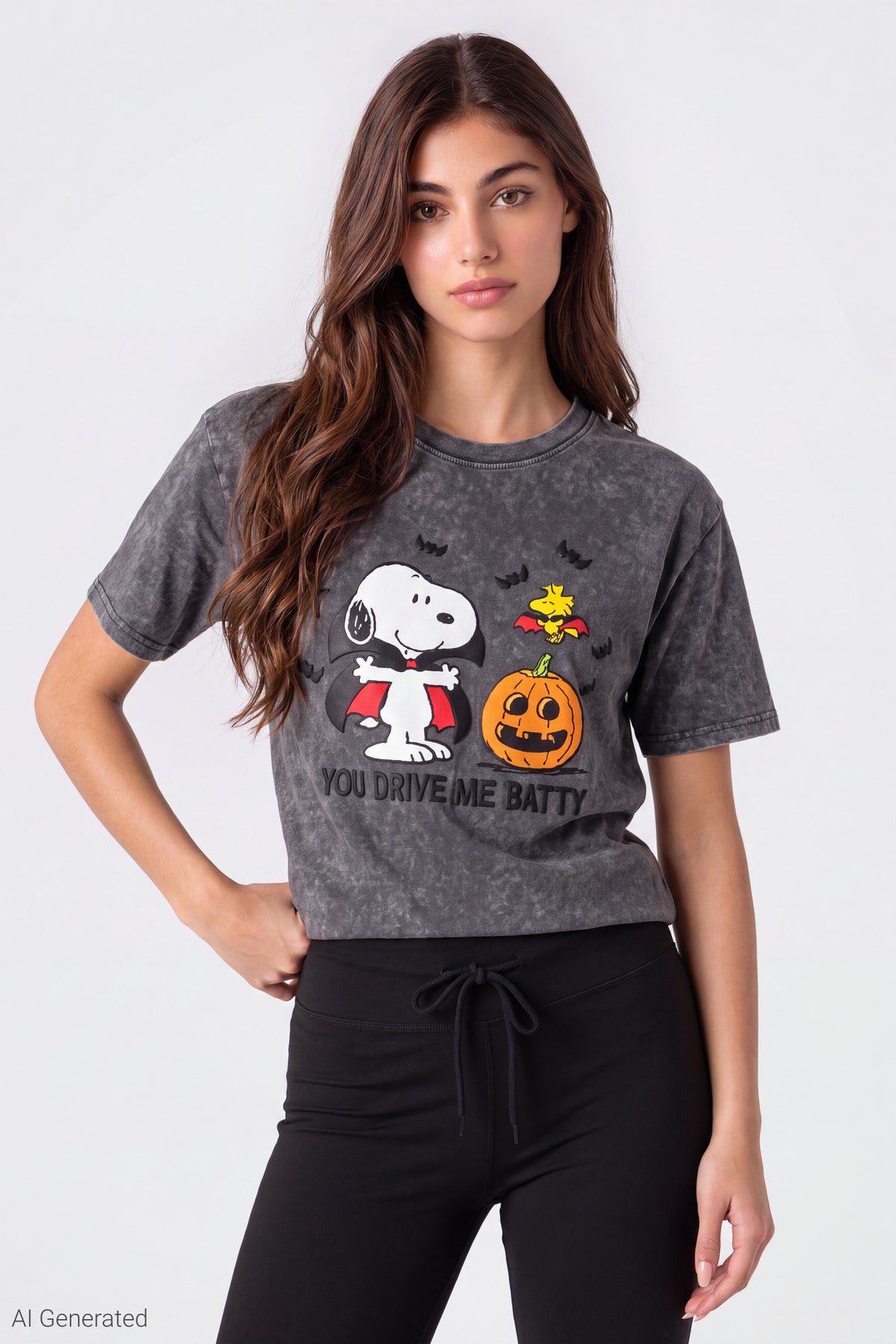 Peanuts Snoopy Halloween Graphic T-Shirt - Charcoal