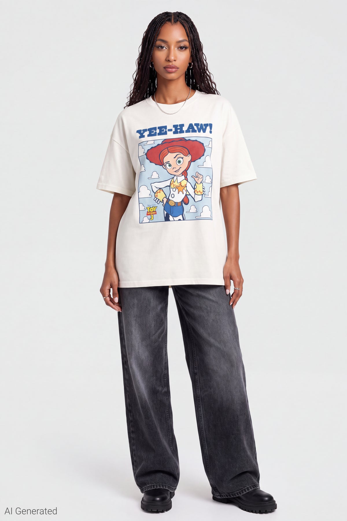 Alt View 3. Toy Story Jessie Graphic Boyfriend T-Shirt - Off White