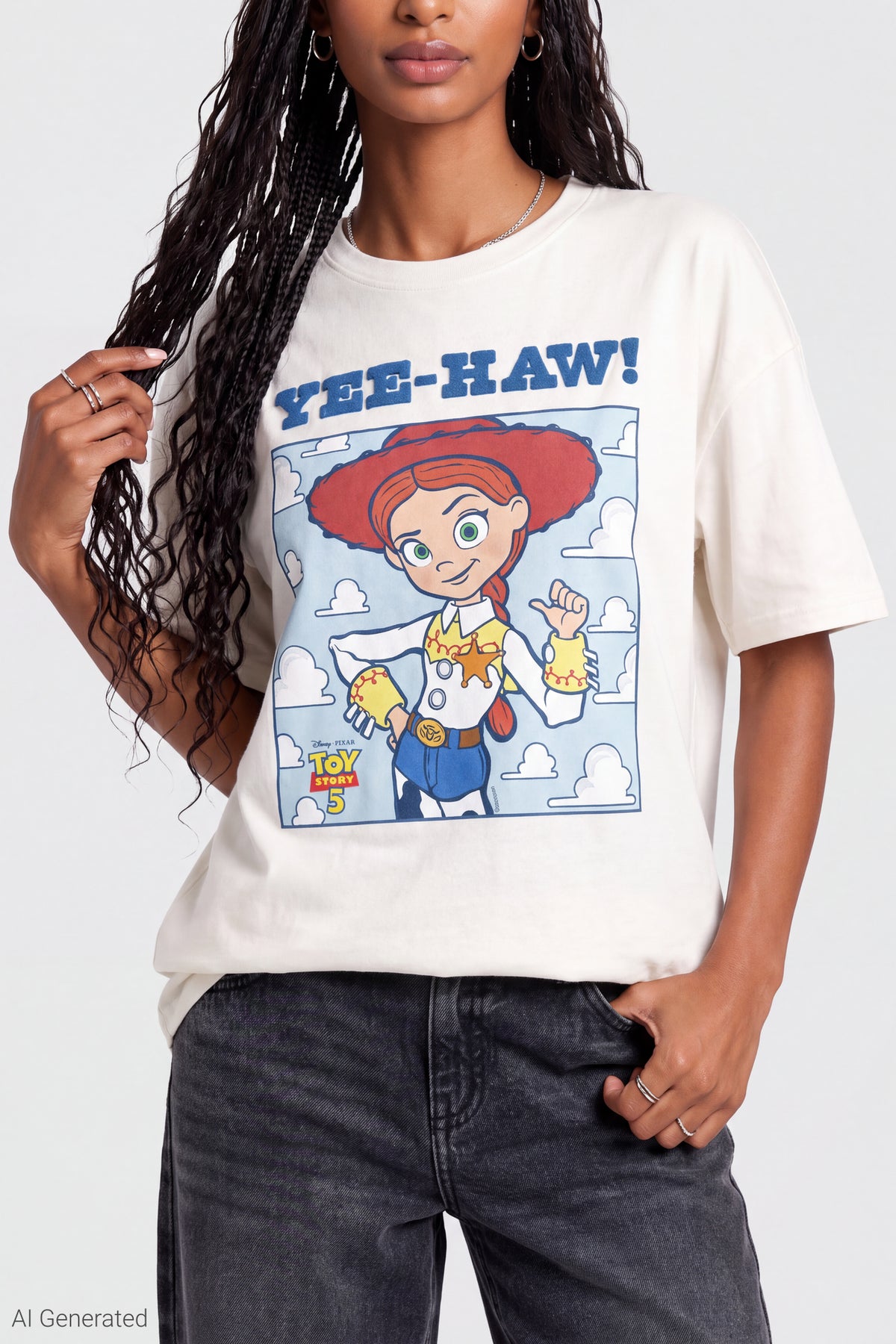 Alt View 4. Toy Story Jessie Graphic Boyfriend T-Shirt - Off White