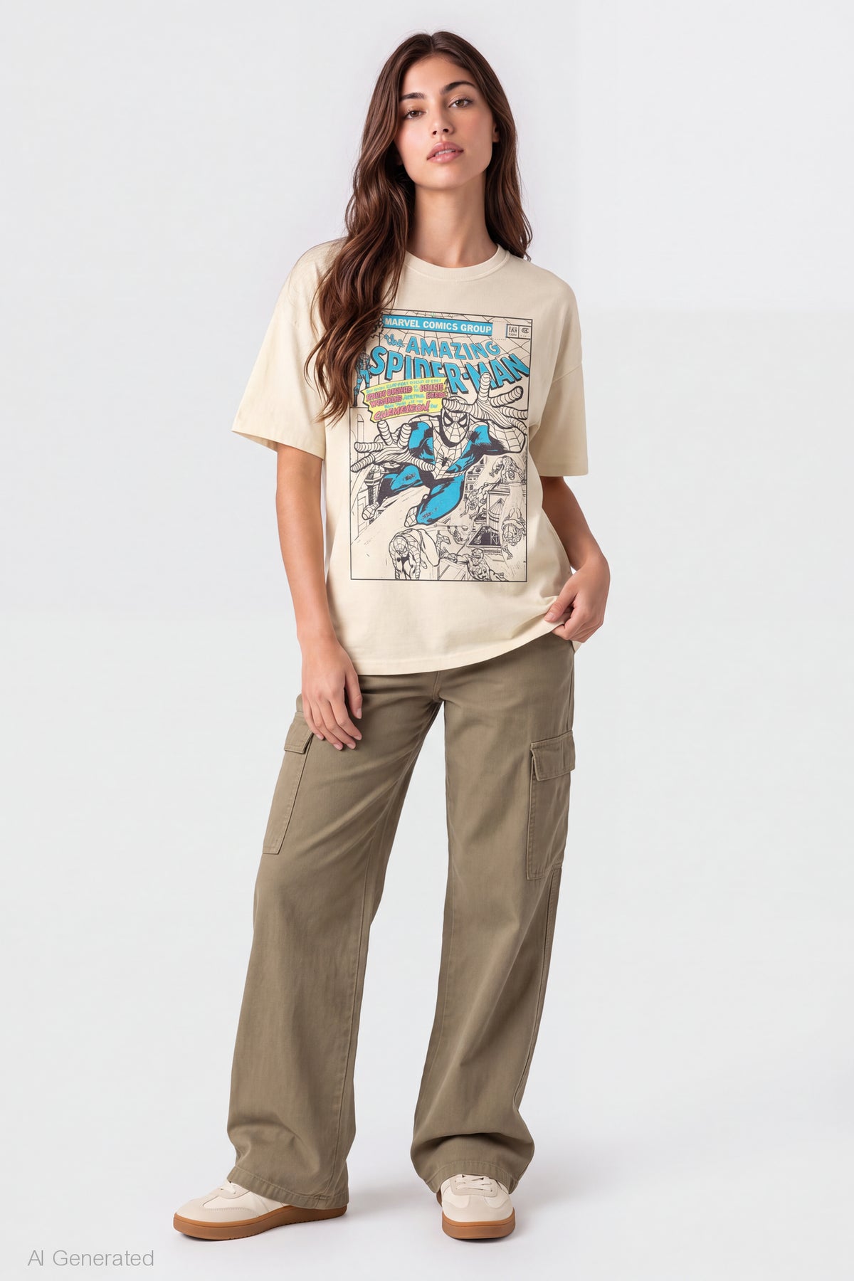 Alt View 3. Spider-Man Graphic T-Shirt - Cream