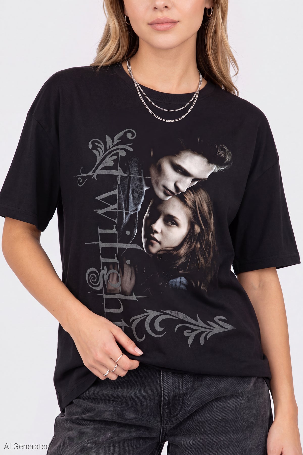 Alt View 4. Twilight Graphic Boyfriend T-Shirt - Black