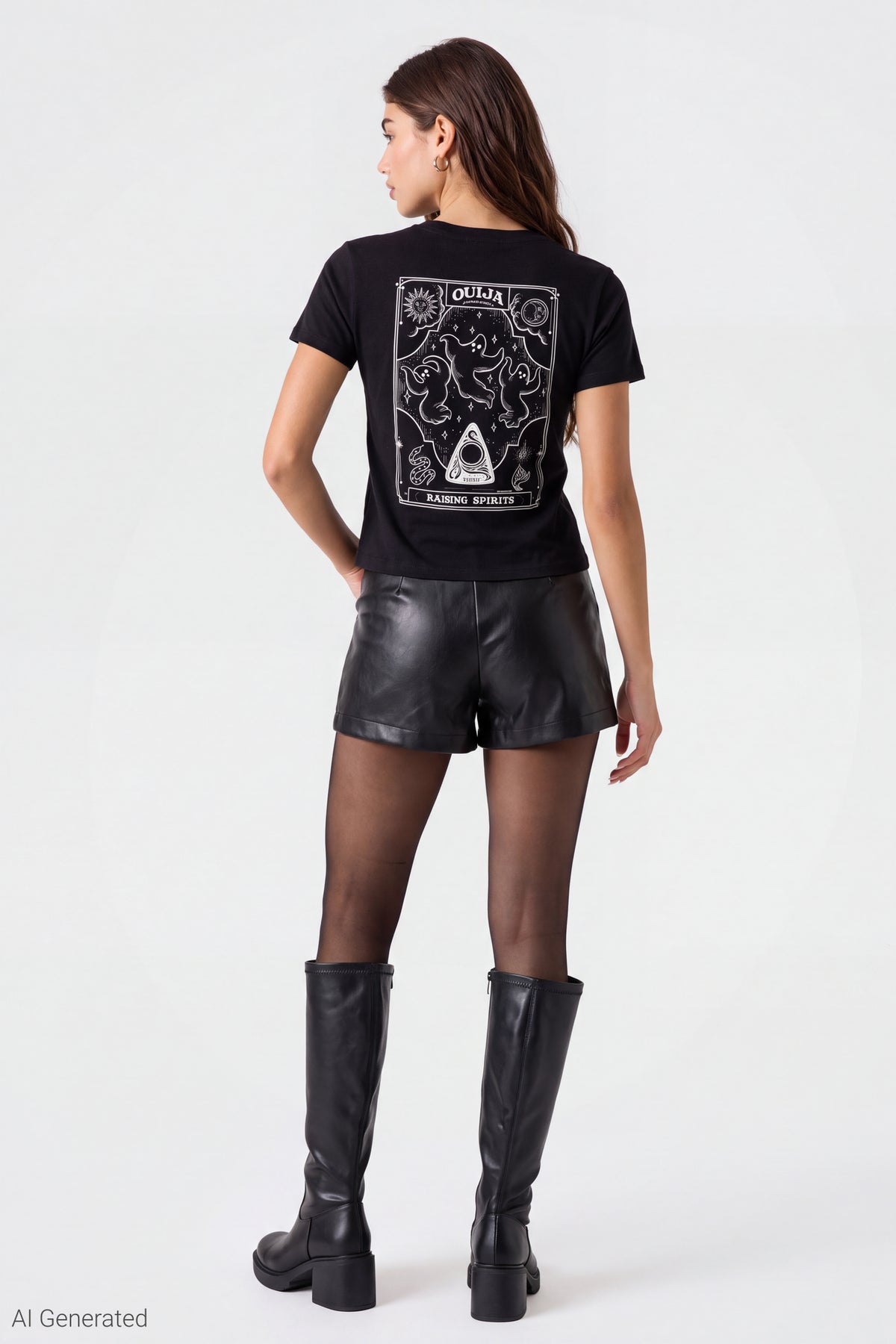 Alt View 4. Ouija Board Graphic T-Shirt - Black