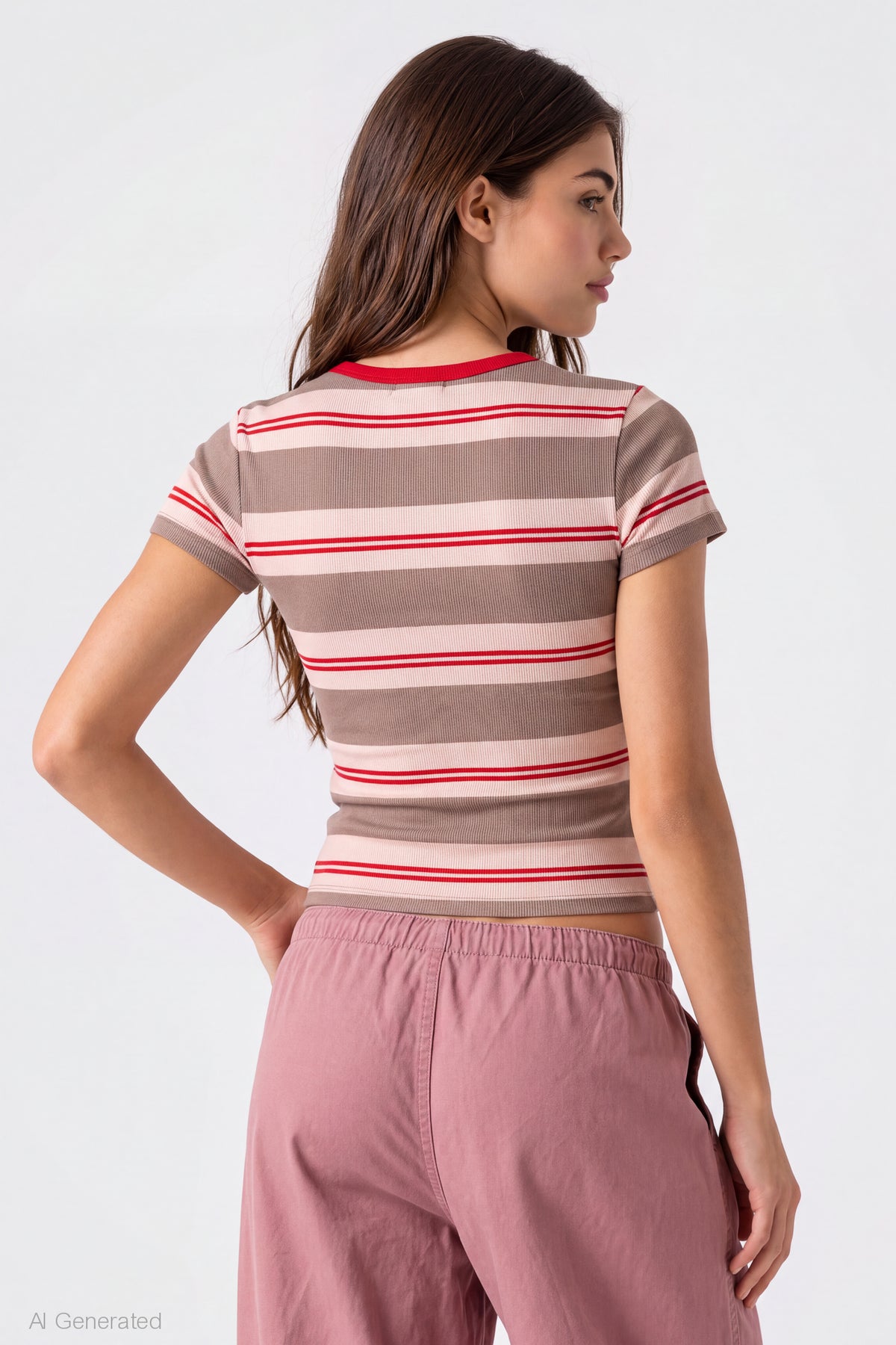 Alt View 2. Monchhichi Graphic Ribbed T-Shirt - Brown