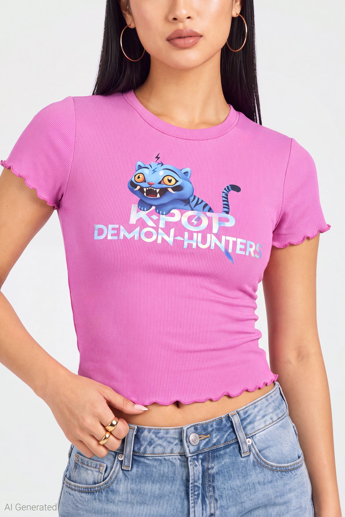 Alt View 4. KPop Demon Hunters Graphic Baby Tee - Purple