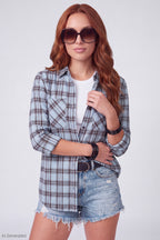 Plaid Flannel Long Sleeve Button-Up Top