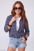 Plaid Flannel Long Sleeve Button-Up Top